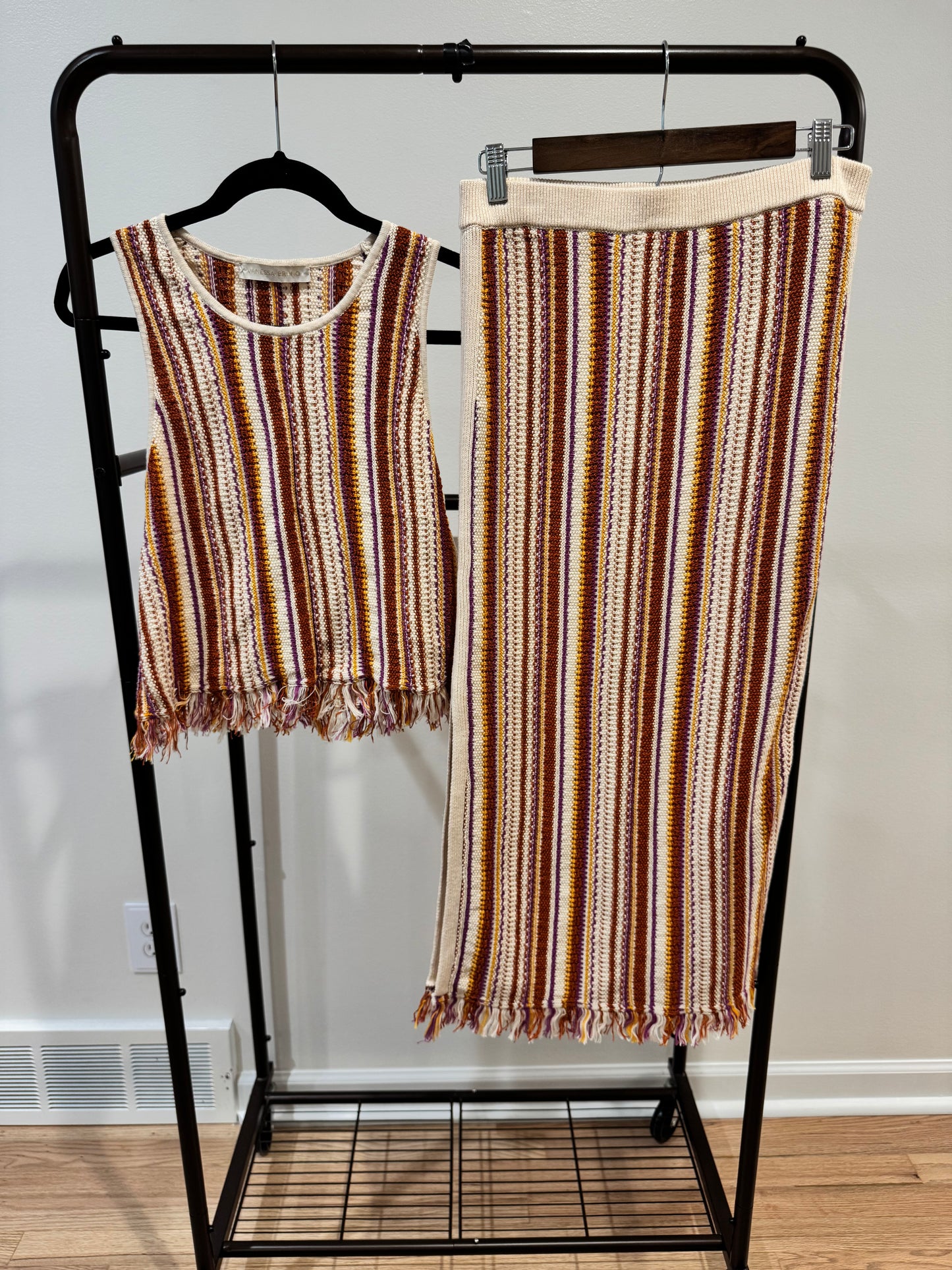 Vanessa Bruno Vanessa Bruno Criquet Tank with Cypress Skirt in Creme Multicolor size S