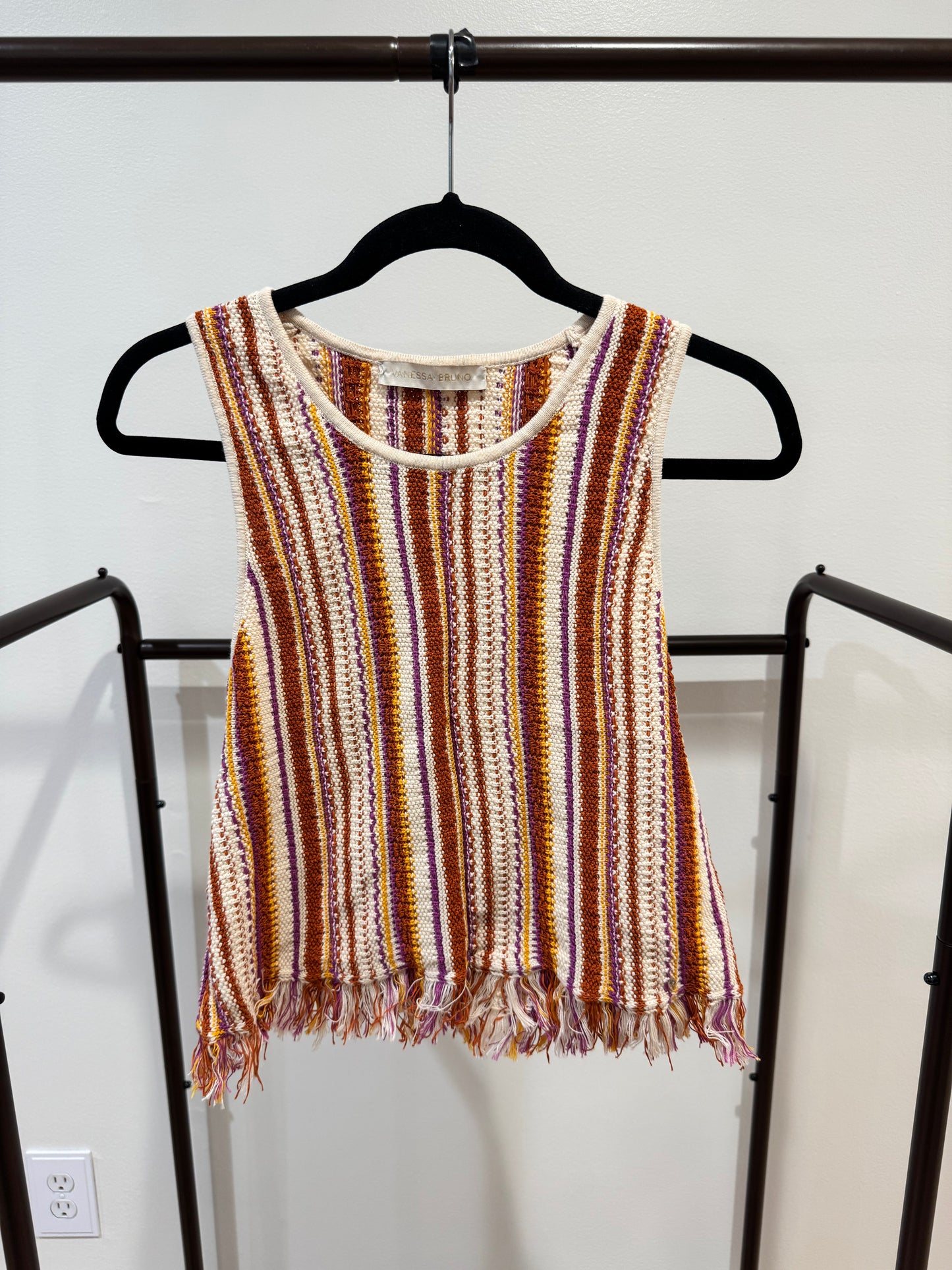 Vanessa Bruno Vanessa Bruno Criquet Tank with Cypress Skirt in Creme Multicolor size S