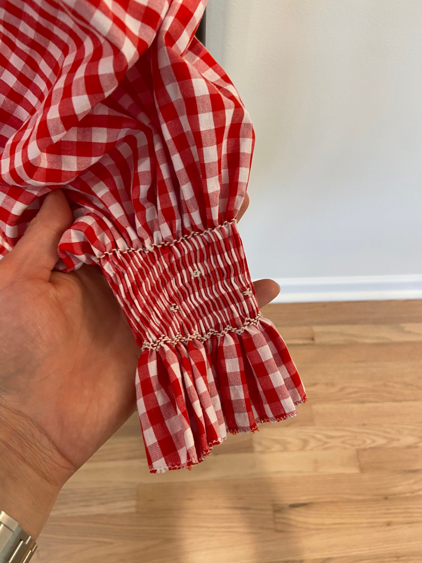 Hunter Bell Hayes Blouse Red Gingham size L