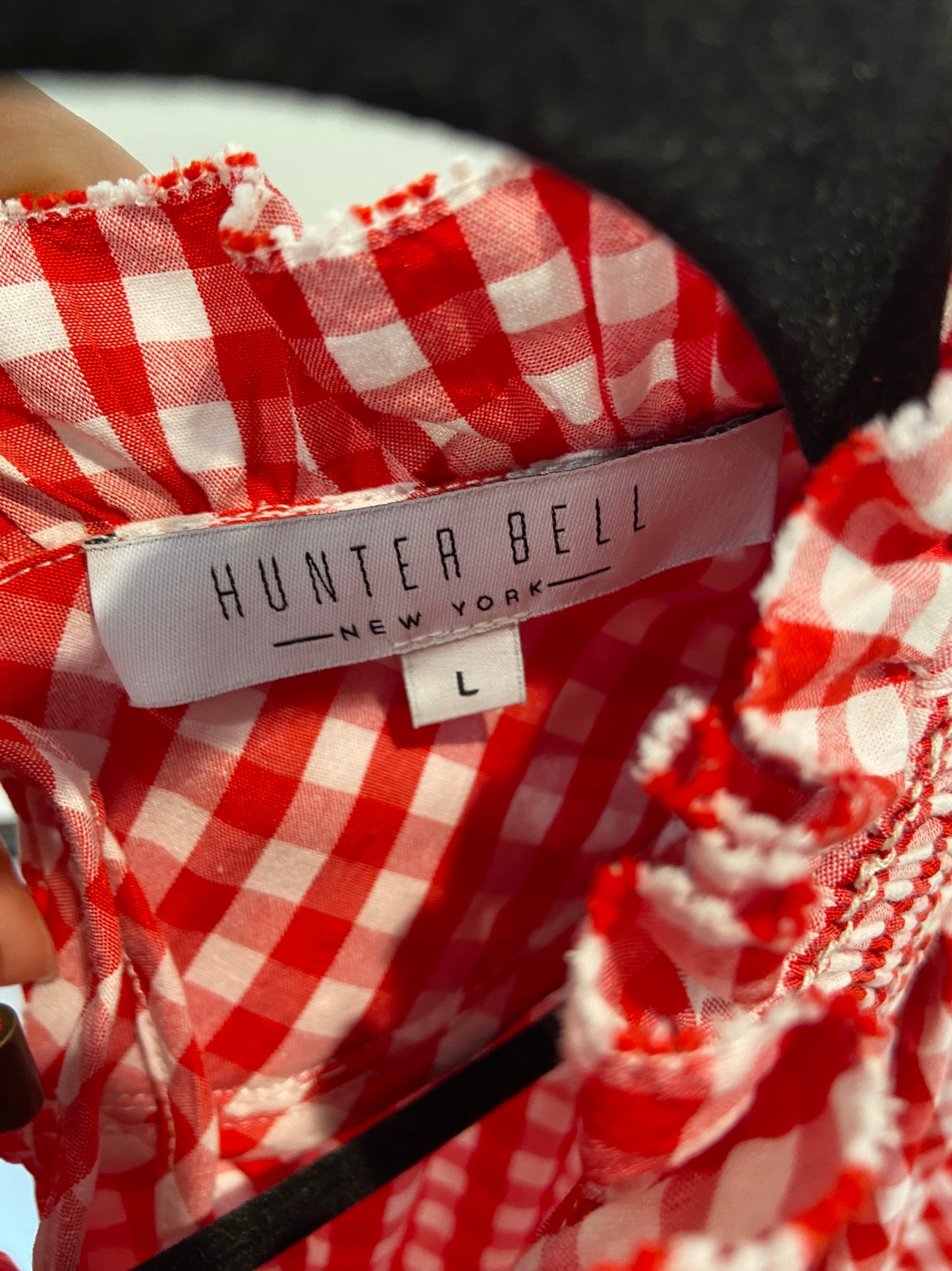 Hunter Bell Hayes Blouse Red Gingham size L