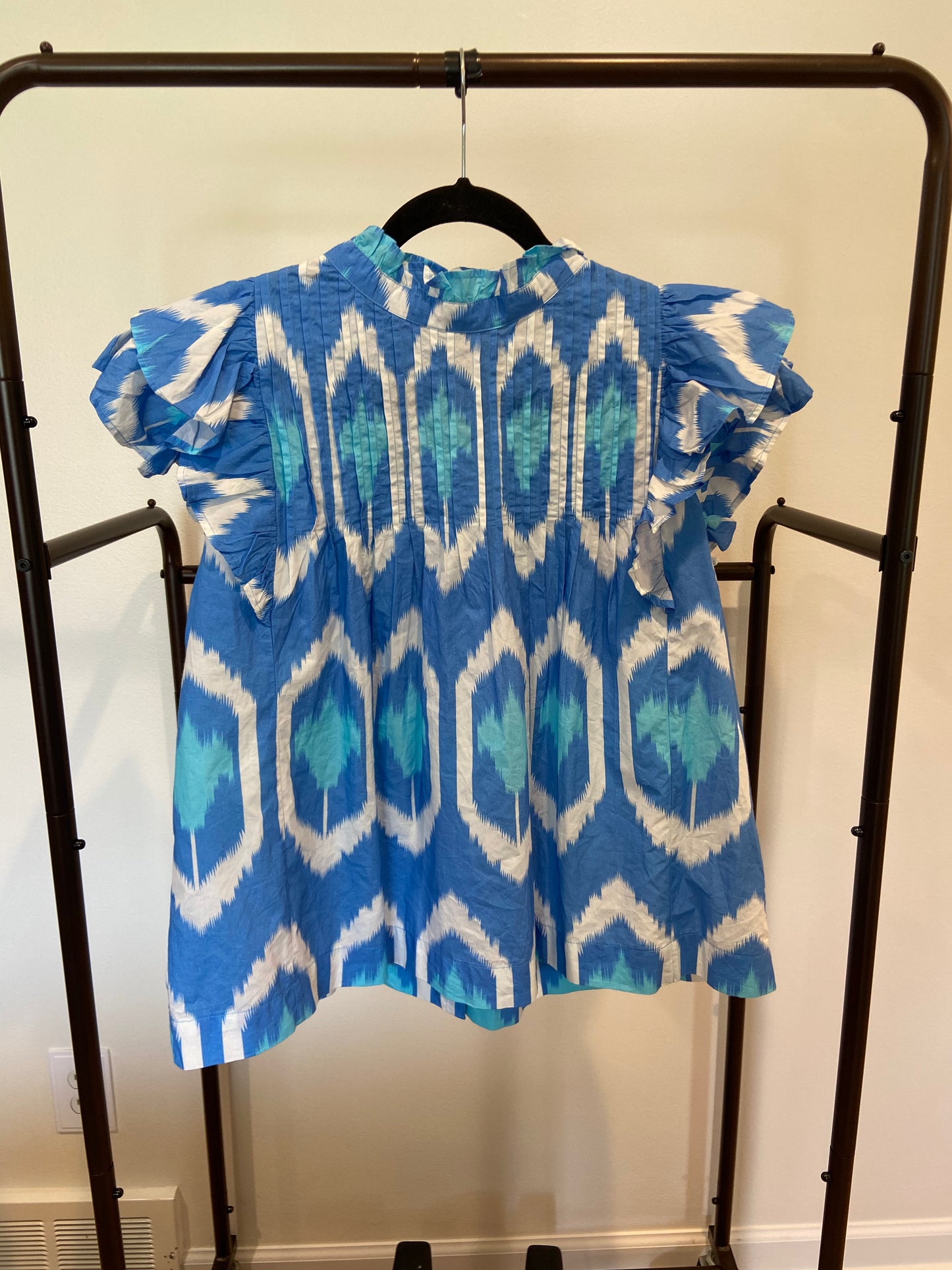 Oliphant Pintuck Ruffle Top size S