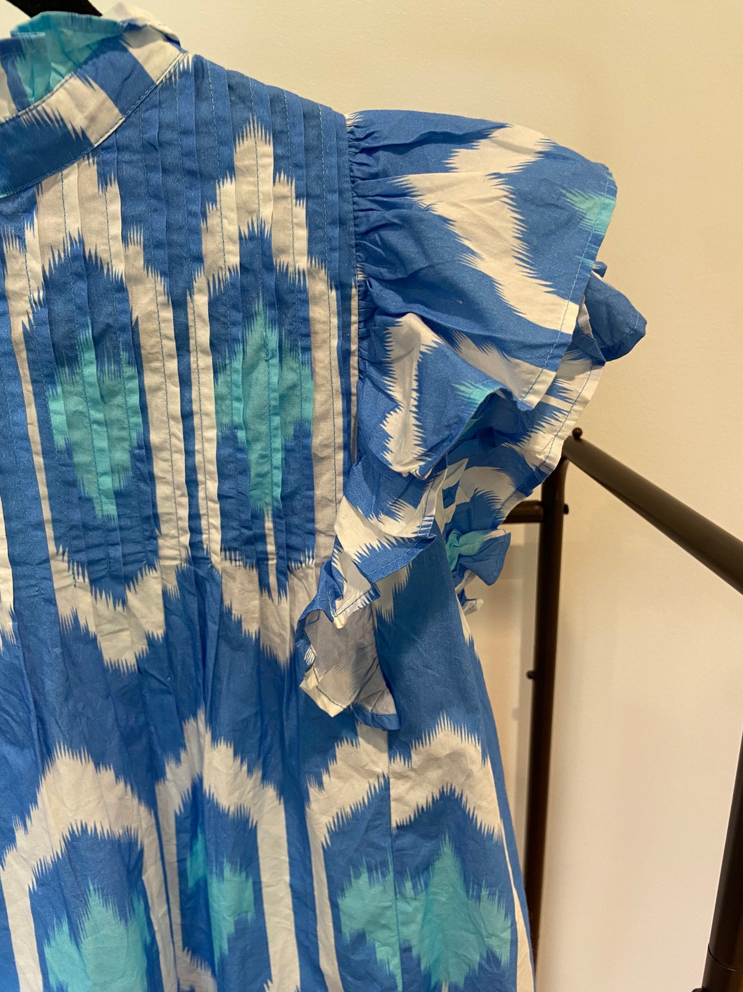 Oliphant Pintuck Ruffle Top size S