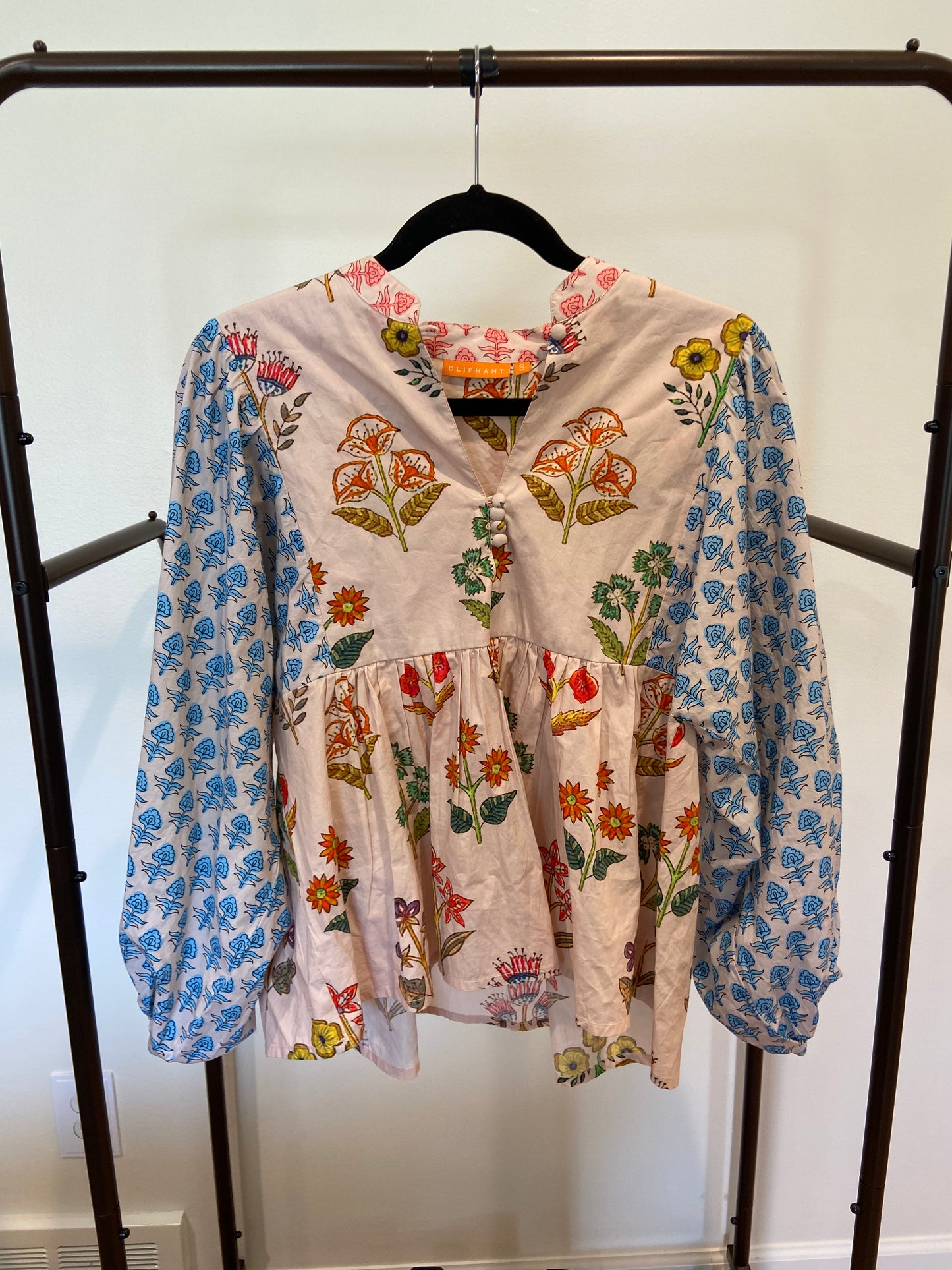 Oliphant Mandarin Balloon Top Provence Blue size S