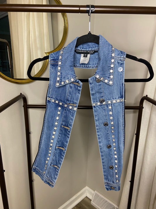 Veronica Beard Denim Studded Dickie ONLY SIZE