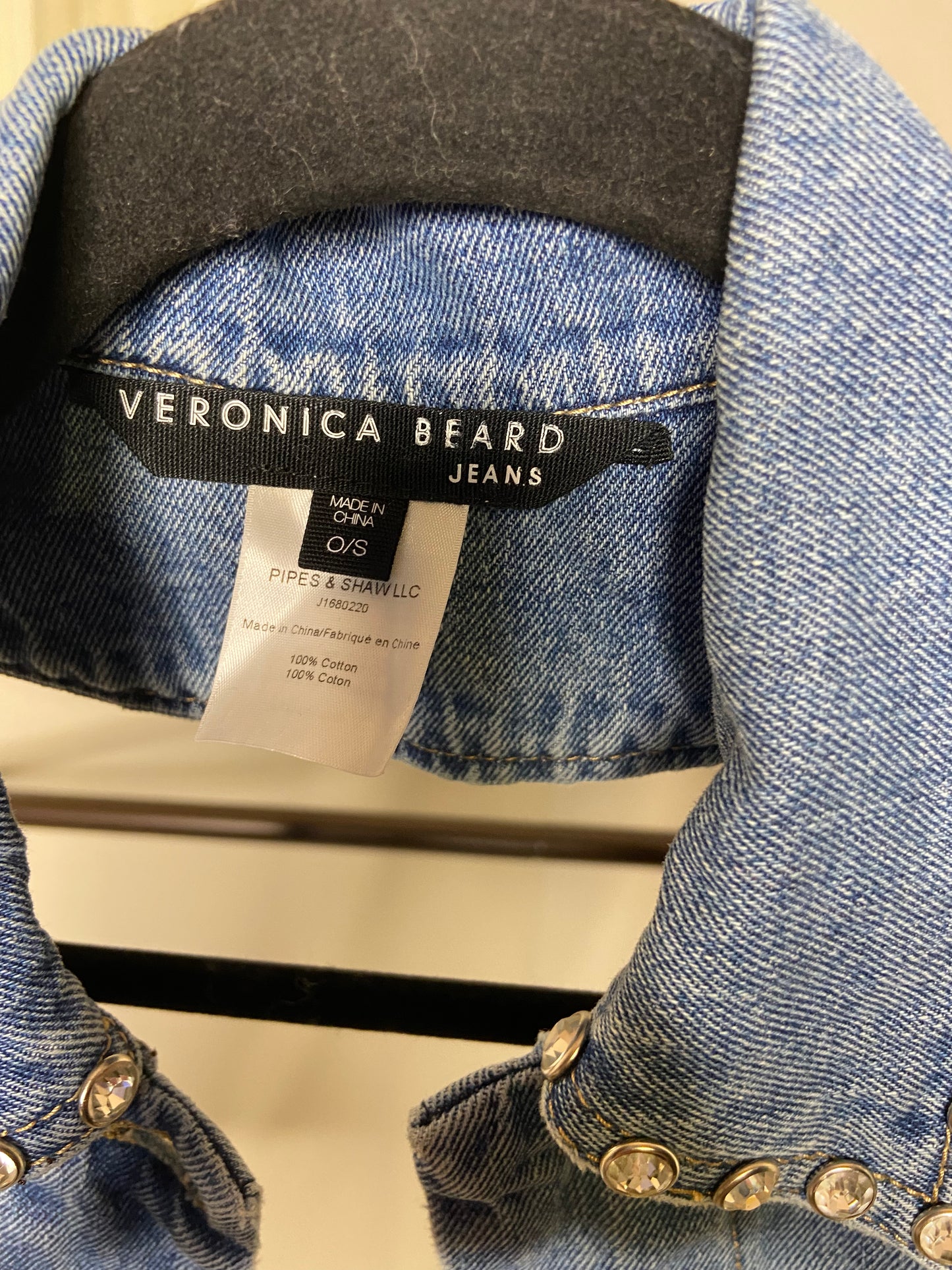 Veronica Beard Denim Studded Dickie ONLY SIZE