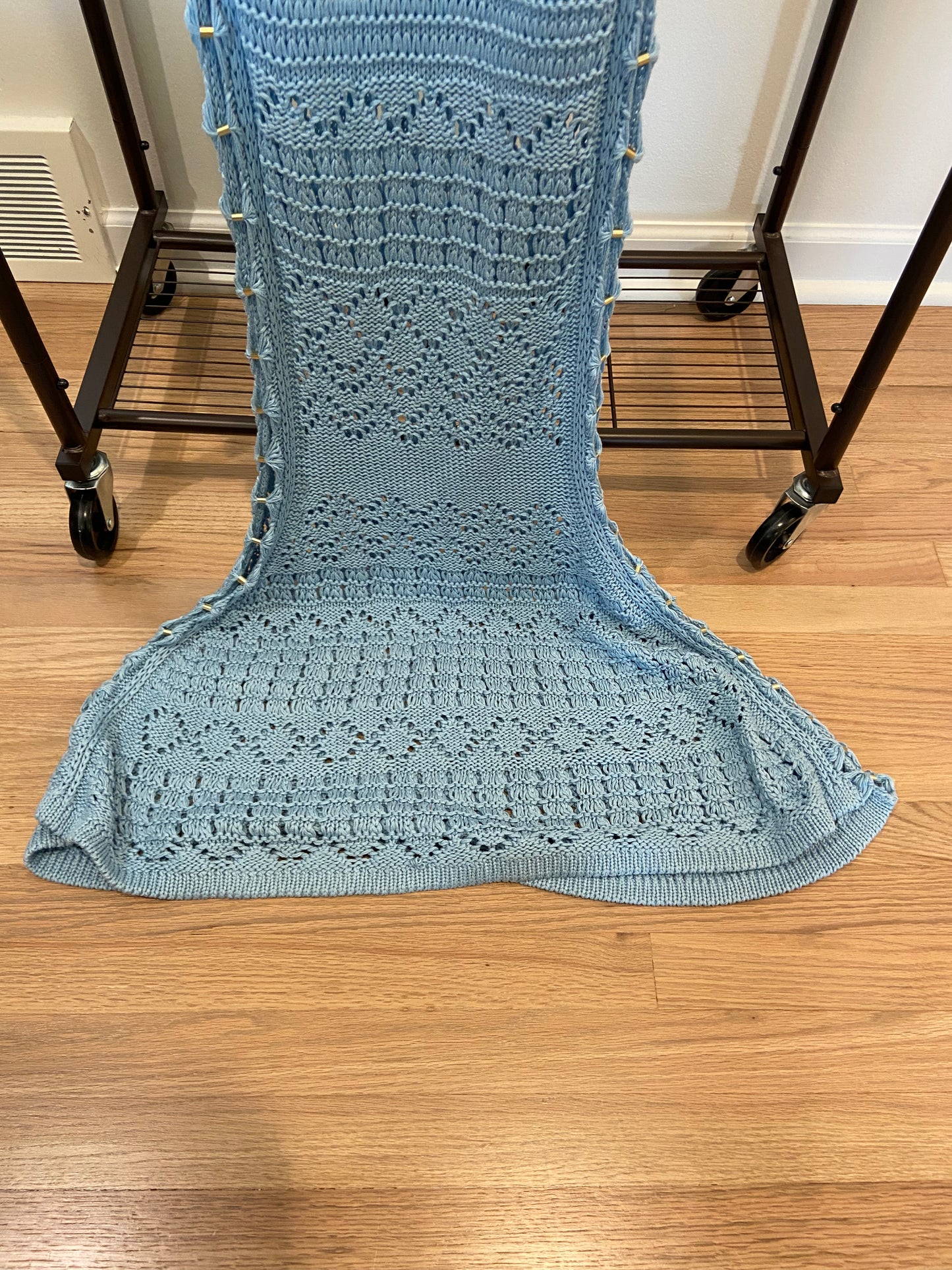 Alexis Karliah Dress Sky Blue Crochet Maxi size L