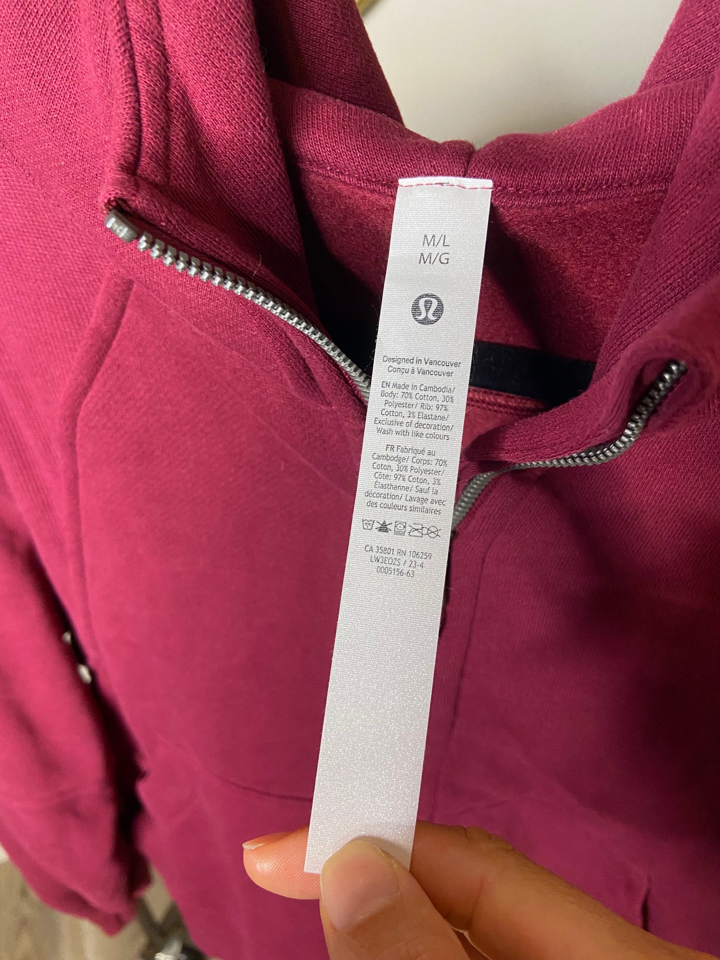 Lululemon Oversized Full Zip Scuba size M/L