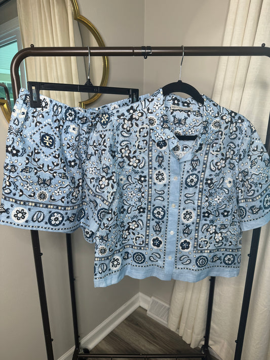 Tory Burch Printed Linen Set size M