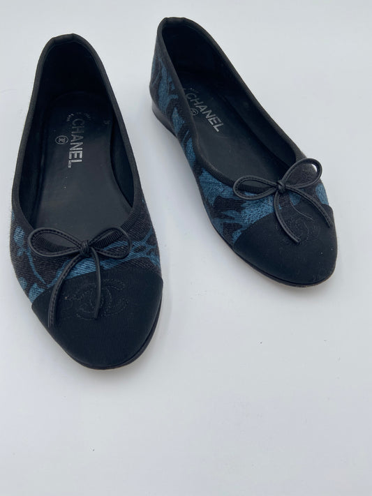 Chanel Denim Ballet Flats size 38.5