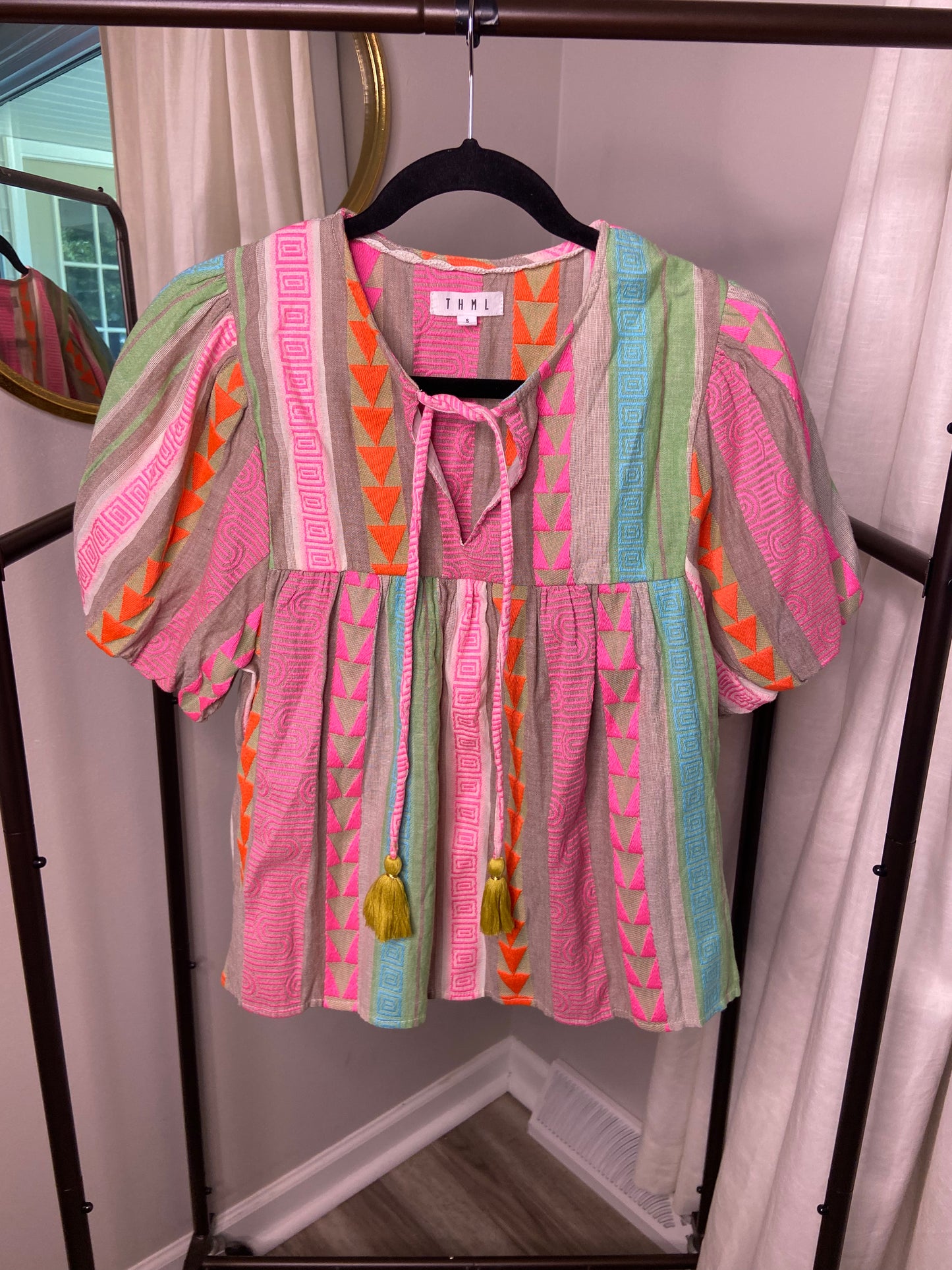 THML Pattern Tassel Tie Top size S
