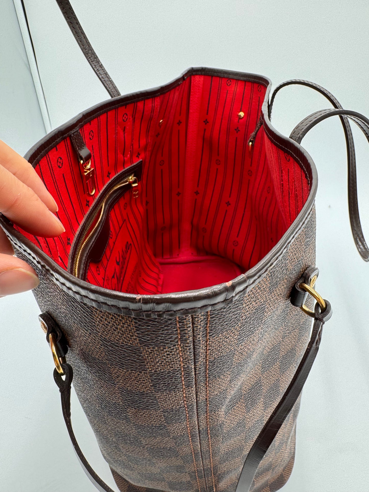 Louis Vuitton Tote Neverfull MM Damier Ebene Tote Bag