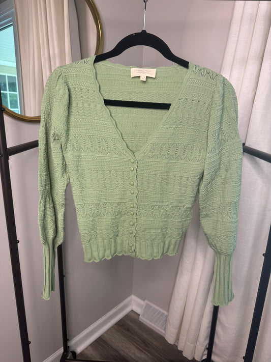 Sezane Charlotte Sage Green Cardigan size S