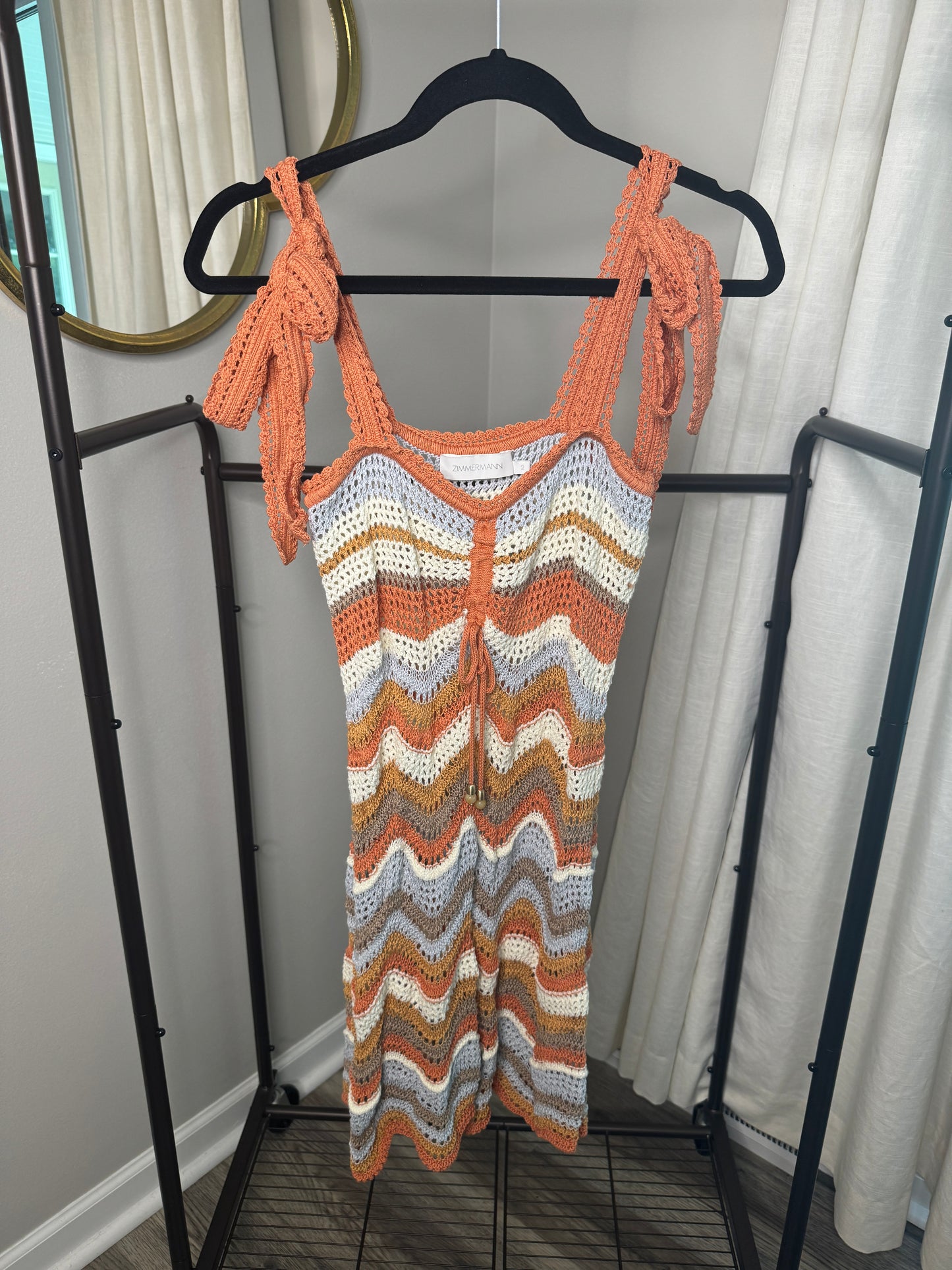 ZIMMERMANN Devi Crochet Mini Dress size US 6