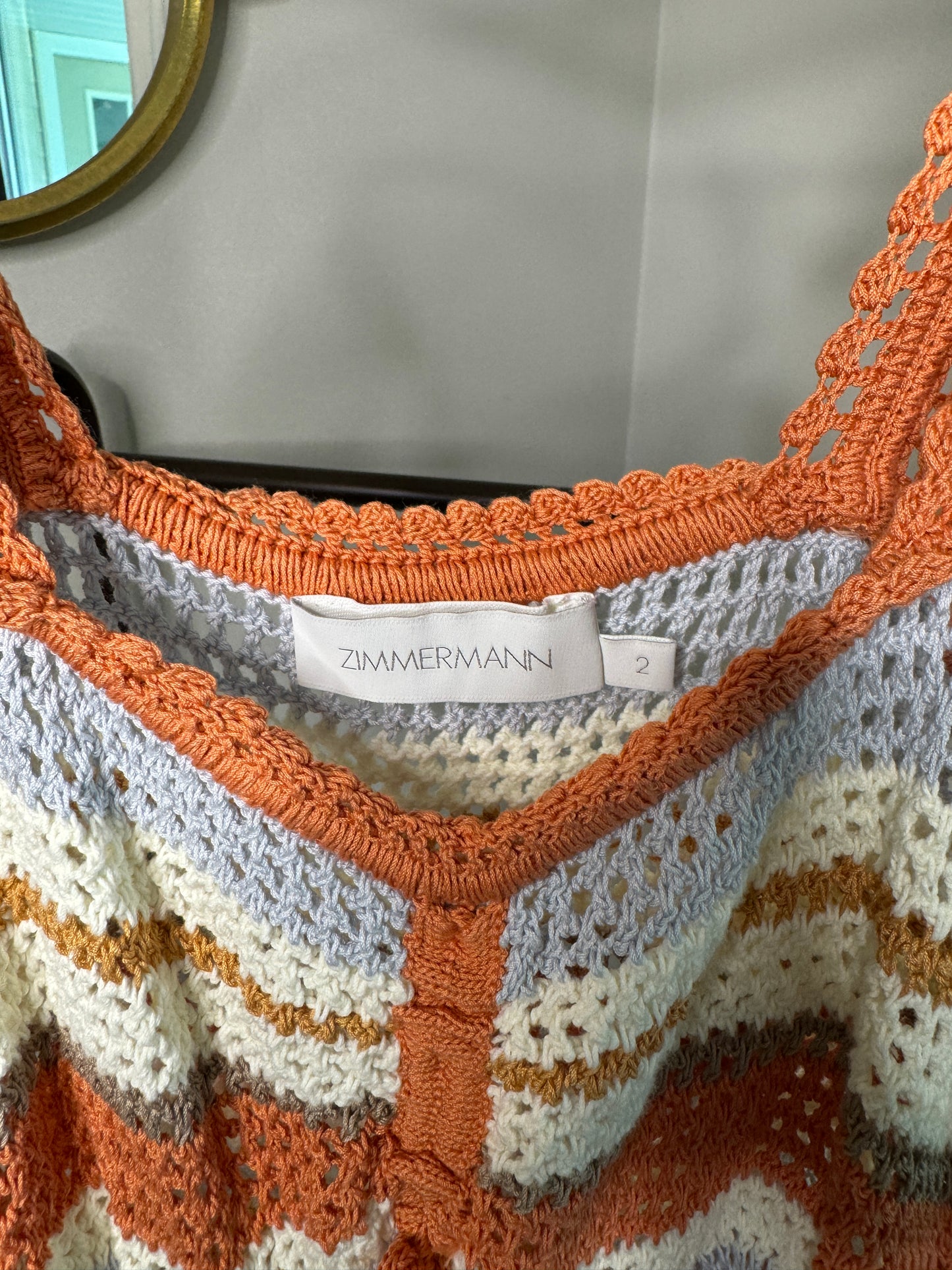ZIMMERMANN Devi Crochet Mini Dress size US 6