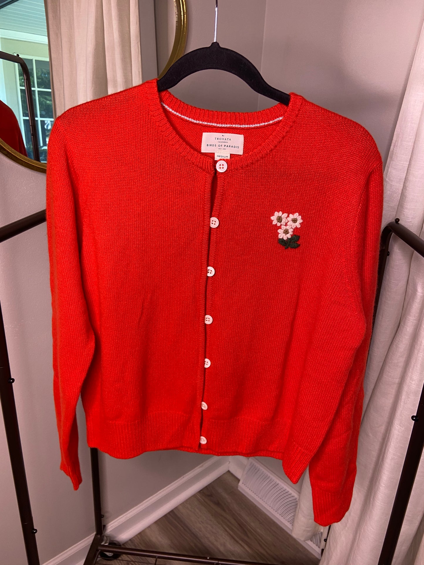 Trovata Birds of Paradis Loretta Cashmere Cardigan size M