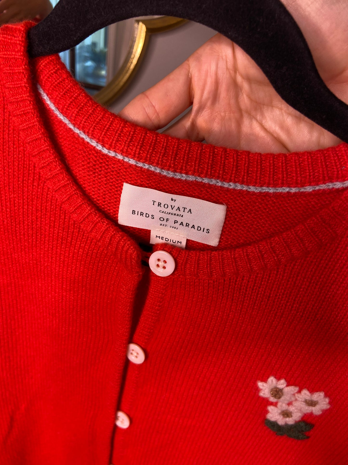 Trovata Birds of Paradis Loretta Cashmere Cardigan size M