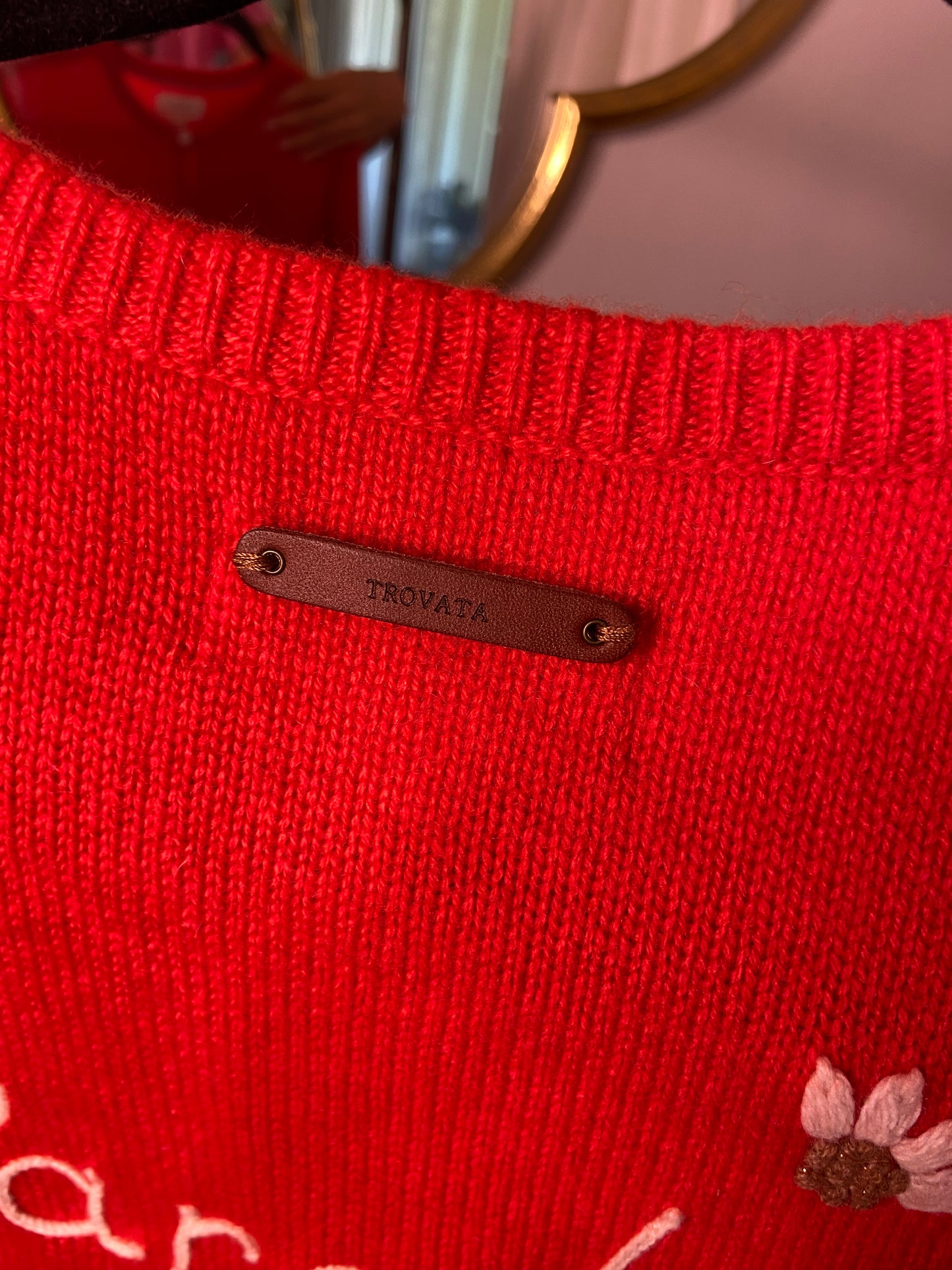 Trovata Birds of Paradis Loretta Cashmere Cardigan size M
