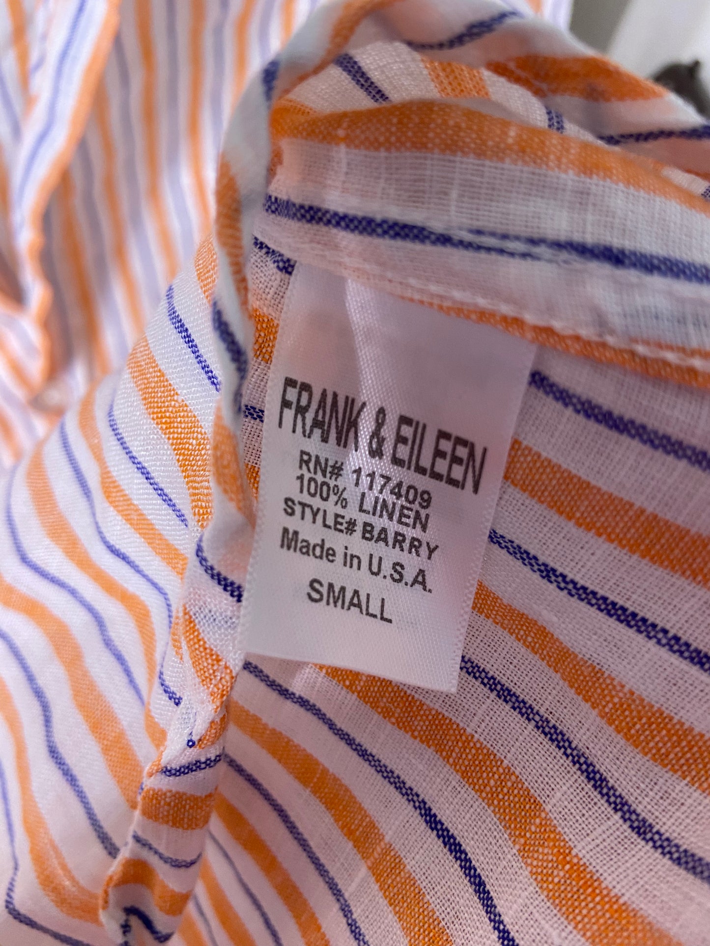 Frank and Eileen Barry Linen Button Down Shirt size S