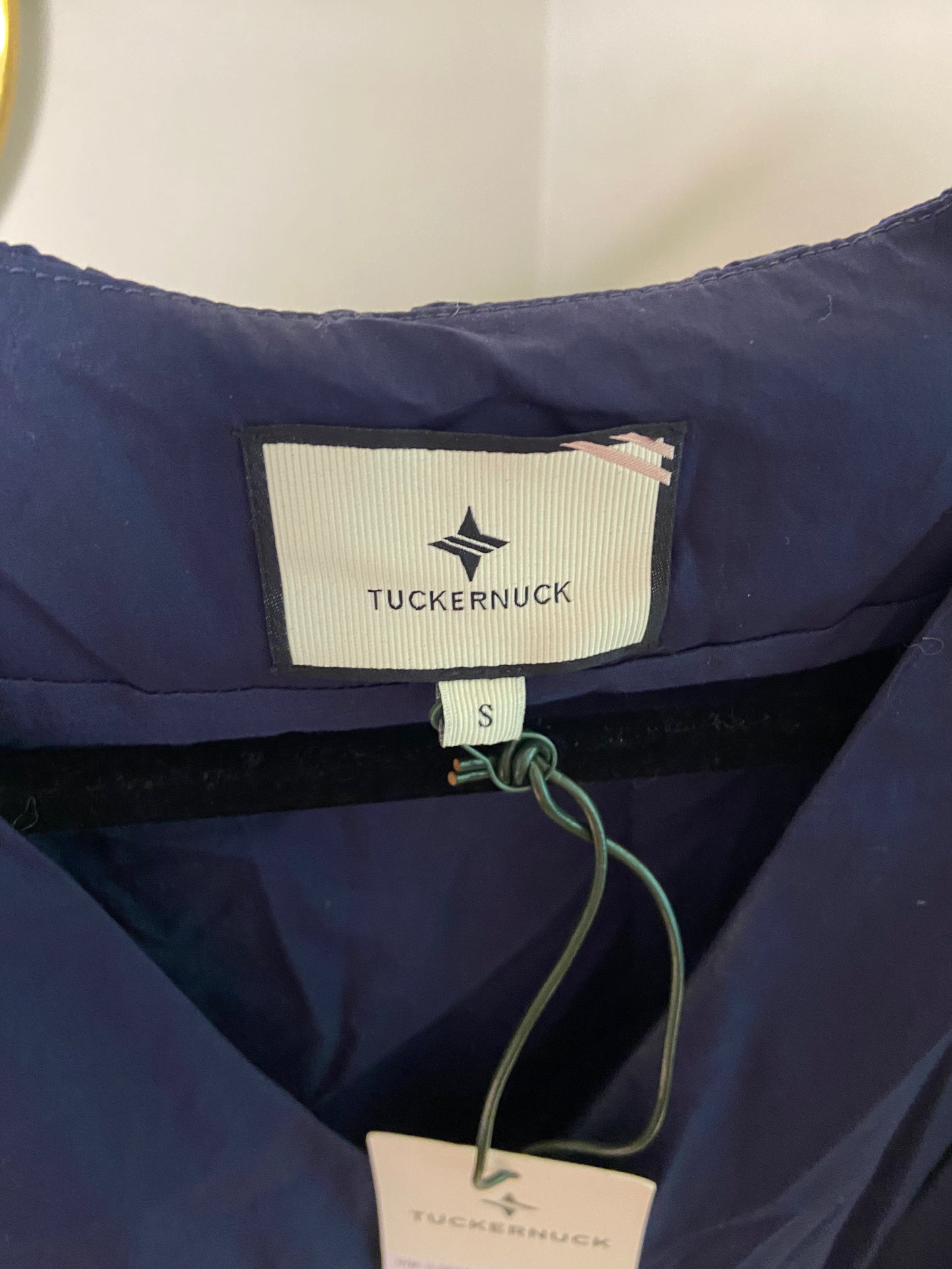 Tuckernuck Navy and Cream Cotton Mitchell Dress size S