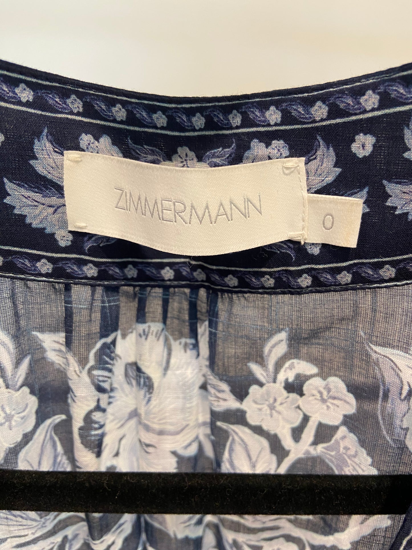 Zimmermann Aliane Floral-Print Cotton Wrap Dress size 0 US 4