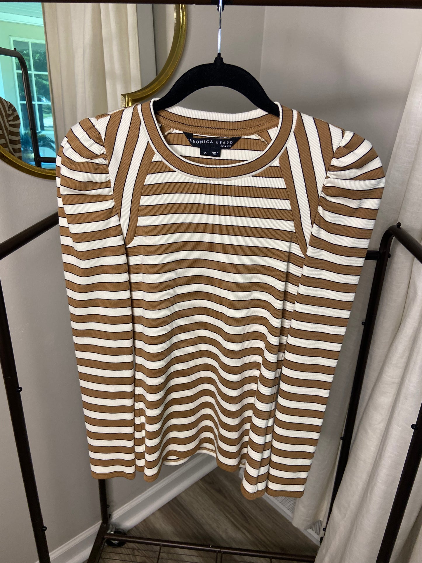 Veronica Beard Delano Striped Top size XS