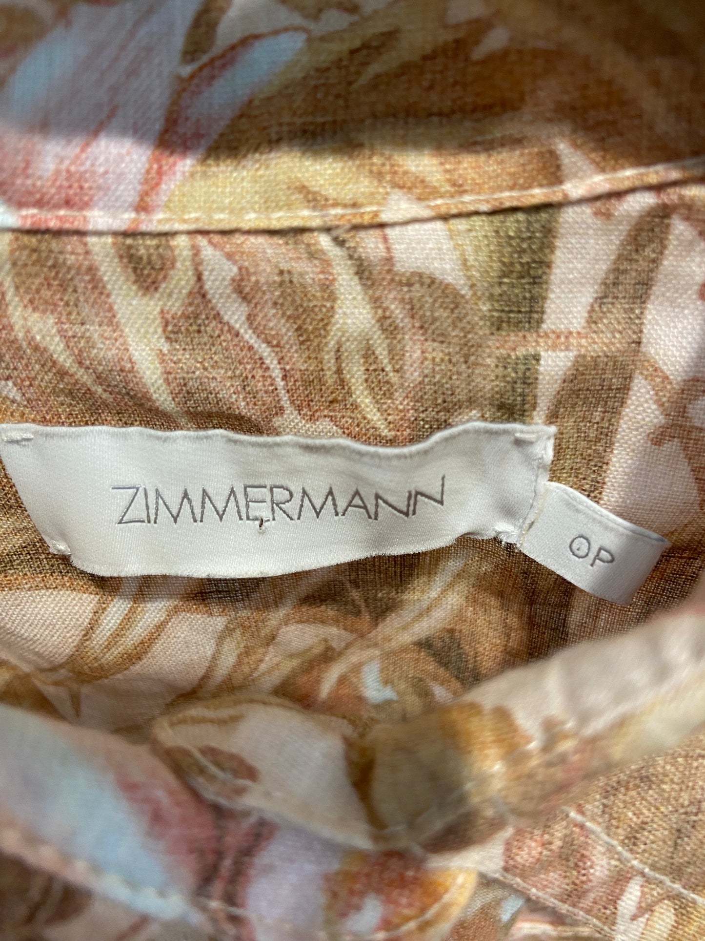 Zimmermann Andie Cuff Playsuit in Sepia Floral size 0P US 4