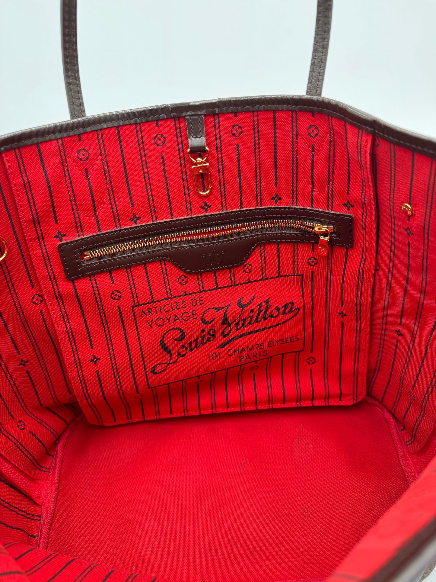 Louis Vuitton Tote Neverfull MM Damier Ebene Tote Bag