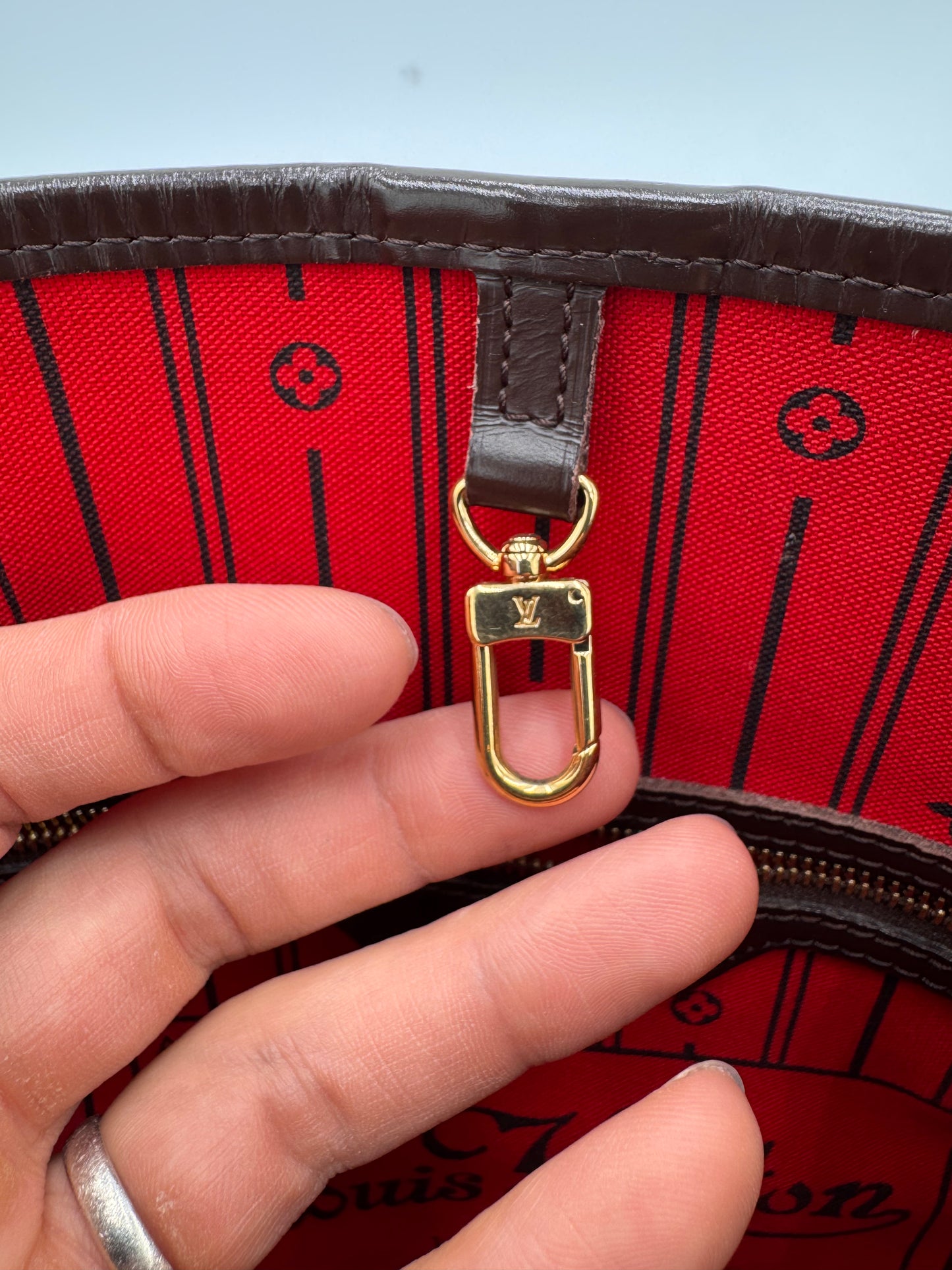 Louis Vuitton Tote Neverfull MM Damier Ebene Tote Bag