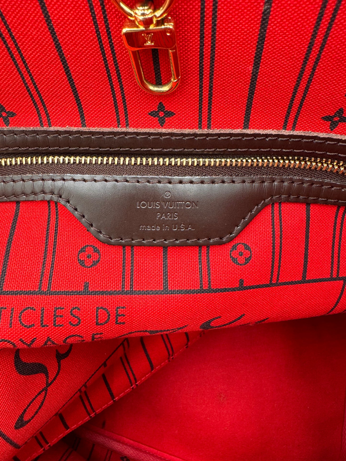 Louis Vuitton Tote Neverfull MM Damier Ebene Tote Bag