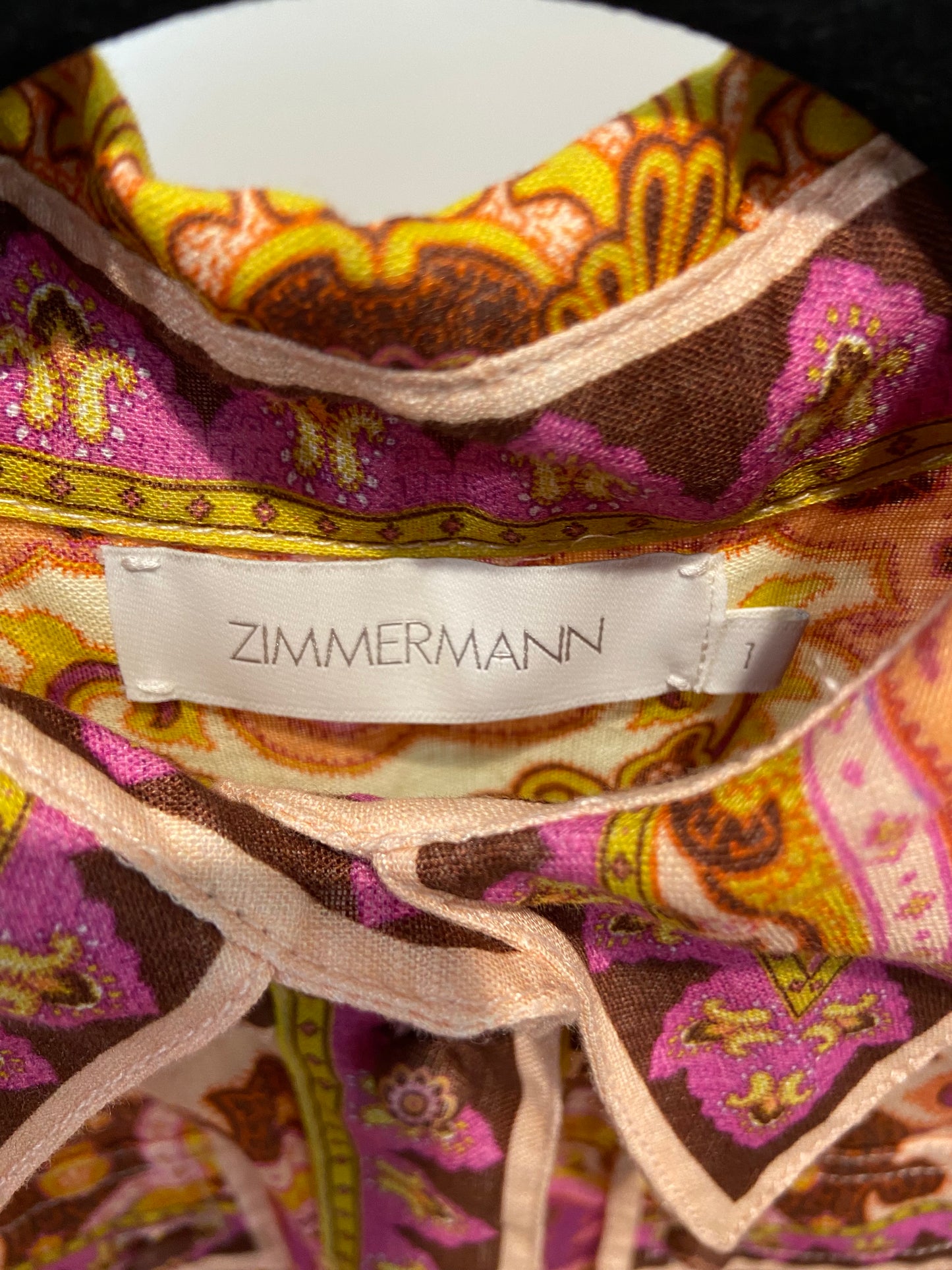 Zimmermann Halcyon printed linen playsuit size 1 US 6