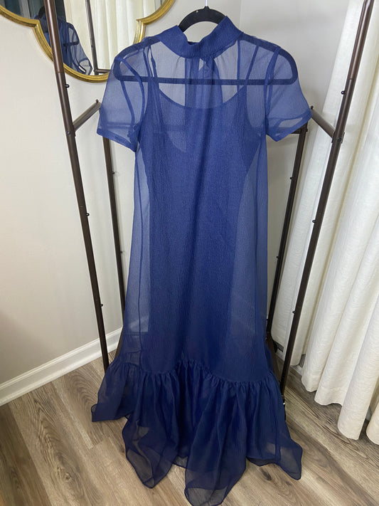 Staud Navy Blue Organza Calluna Dress size XS