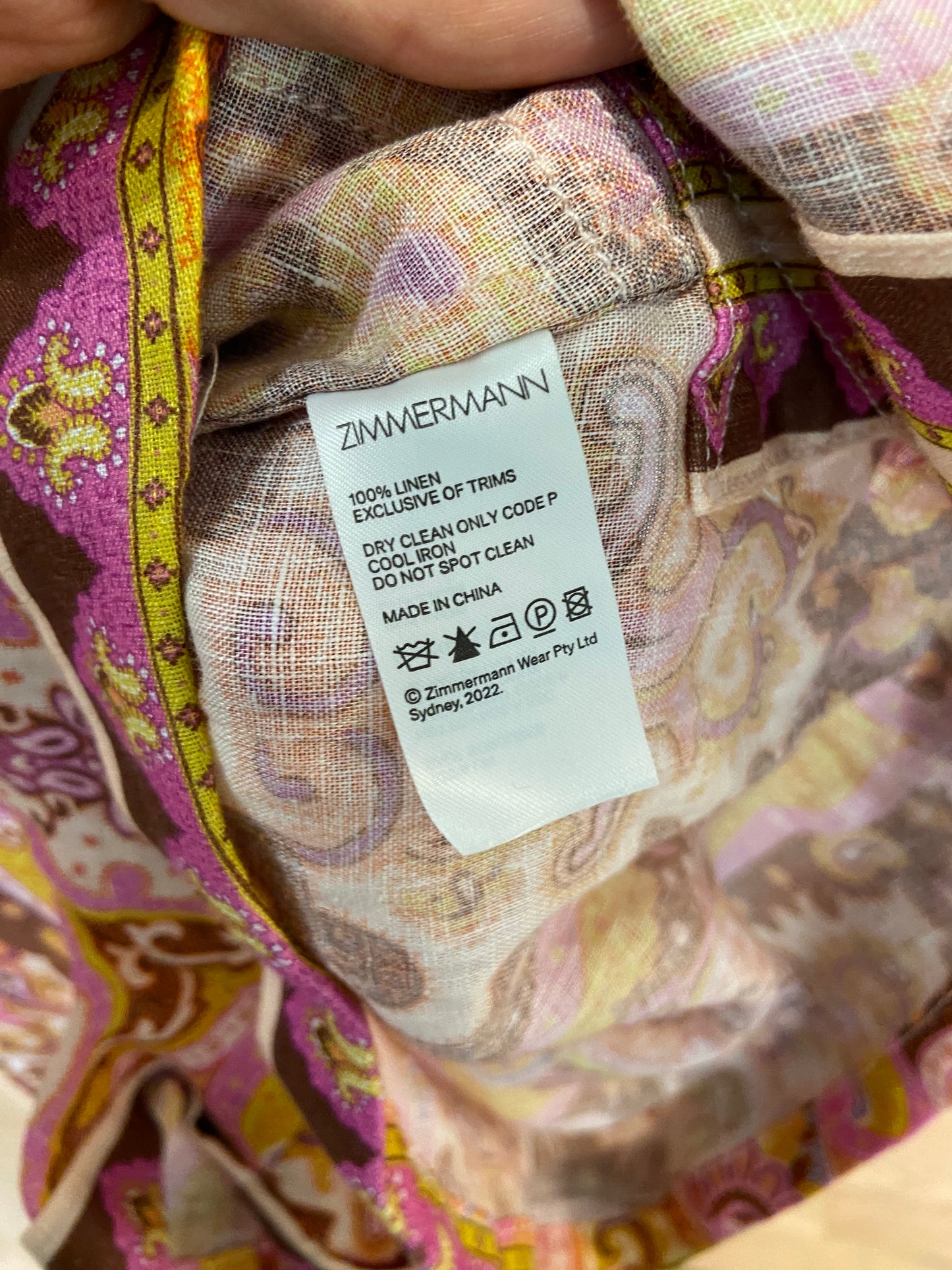 Zimmermann Halcyon printed linen playsuit size 1 US 6