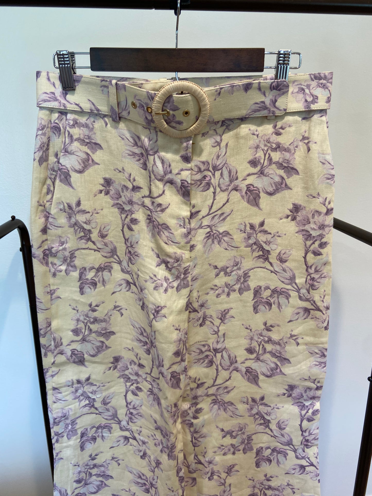 Zimmermann Halliday Floral Linen Peplum Top with Halliday Pants size 2 US 8