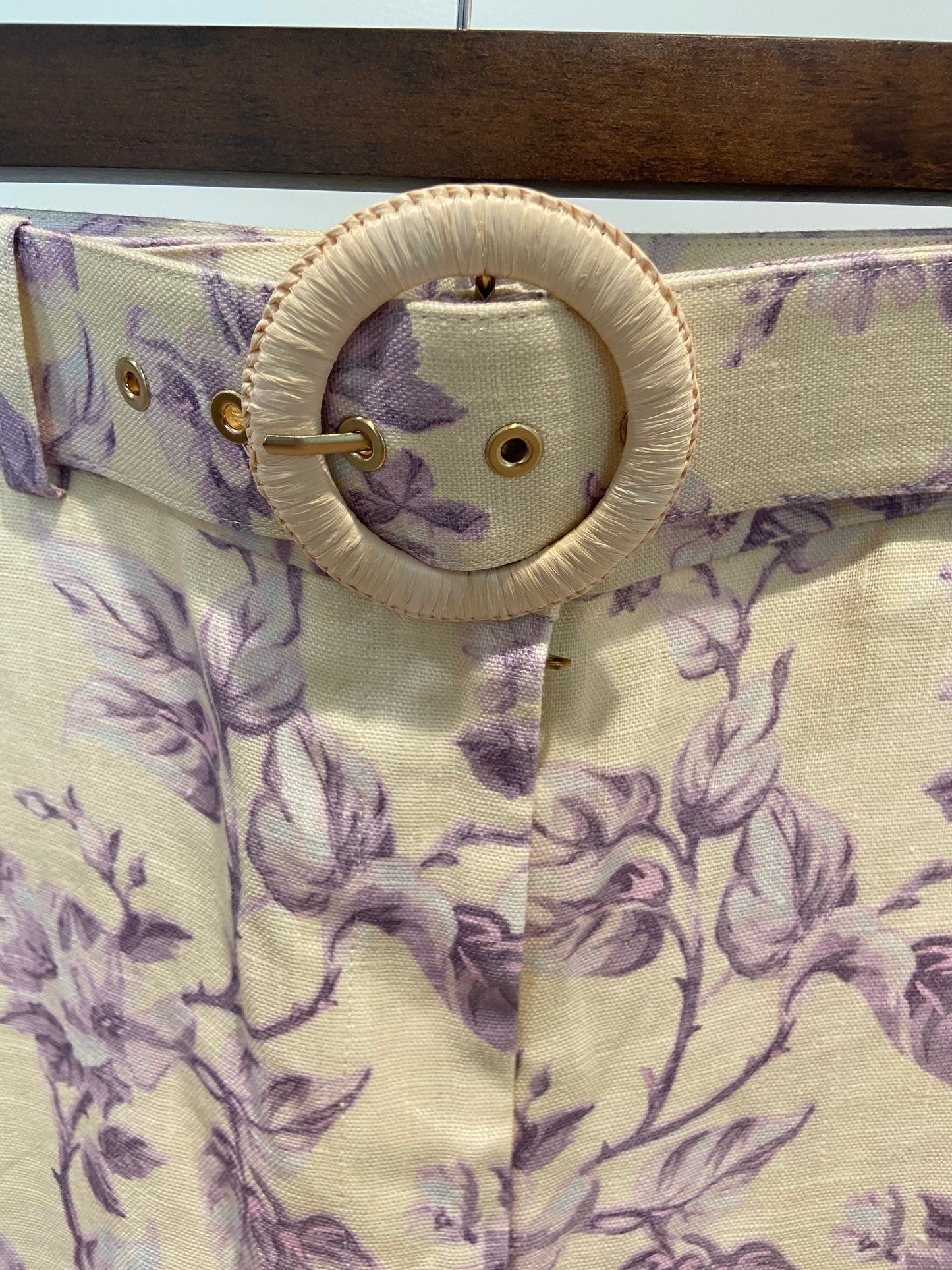 Zimmermann Halliday Floral Linen Peplum Top with Halliday Pants size 2 US 8