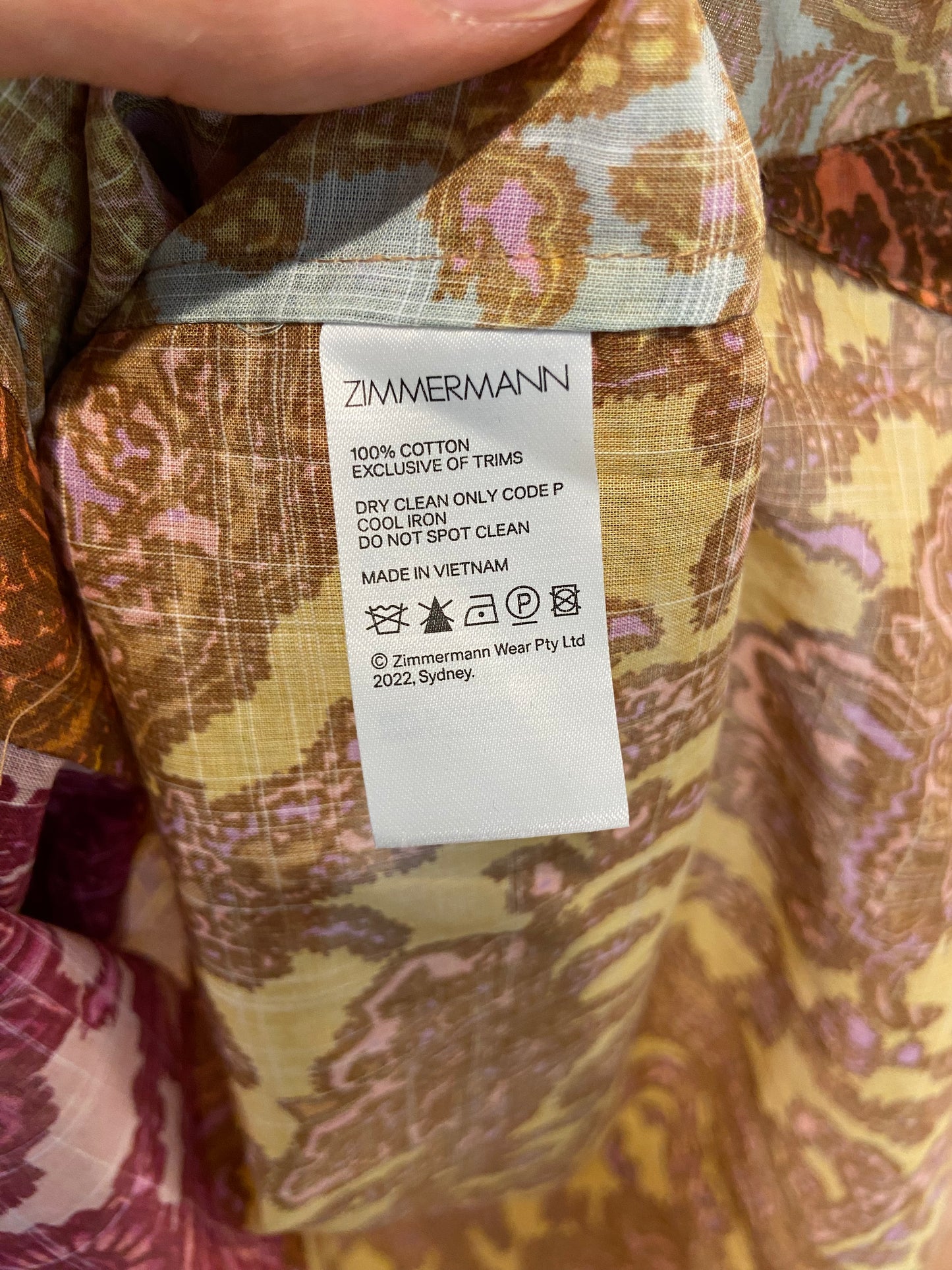 Zimmermann Tiggy Spliced Shirt with Tiggy Spliced Shorts size 0 US 4