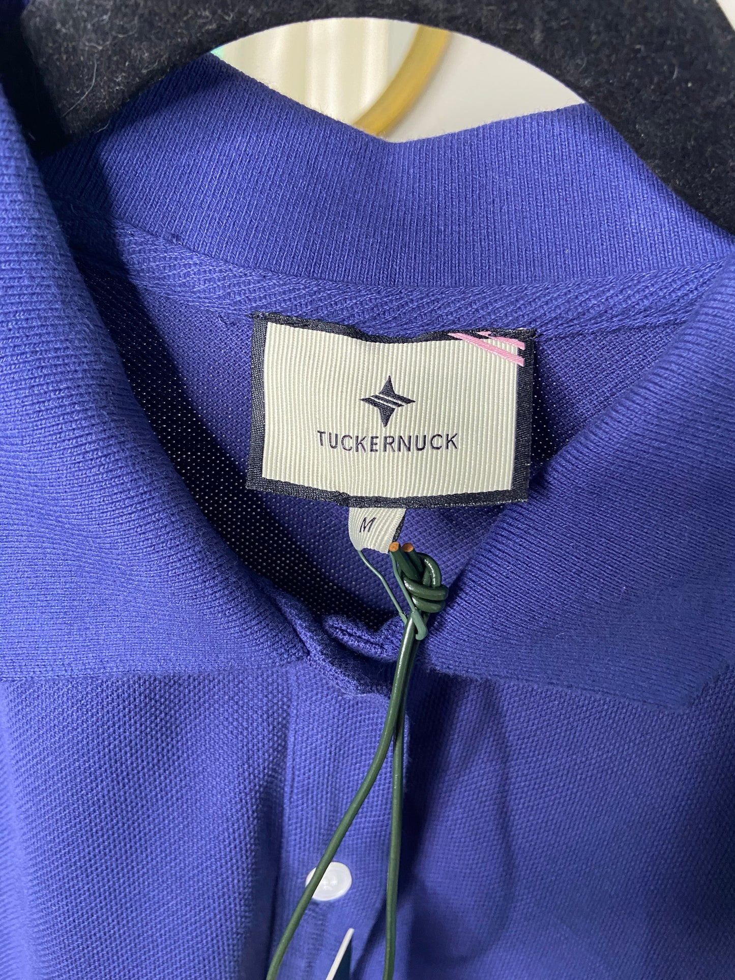 Tuckernuck Navy Pique Puff Sleeve Peggy Polo size M
