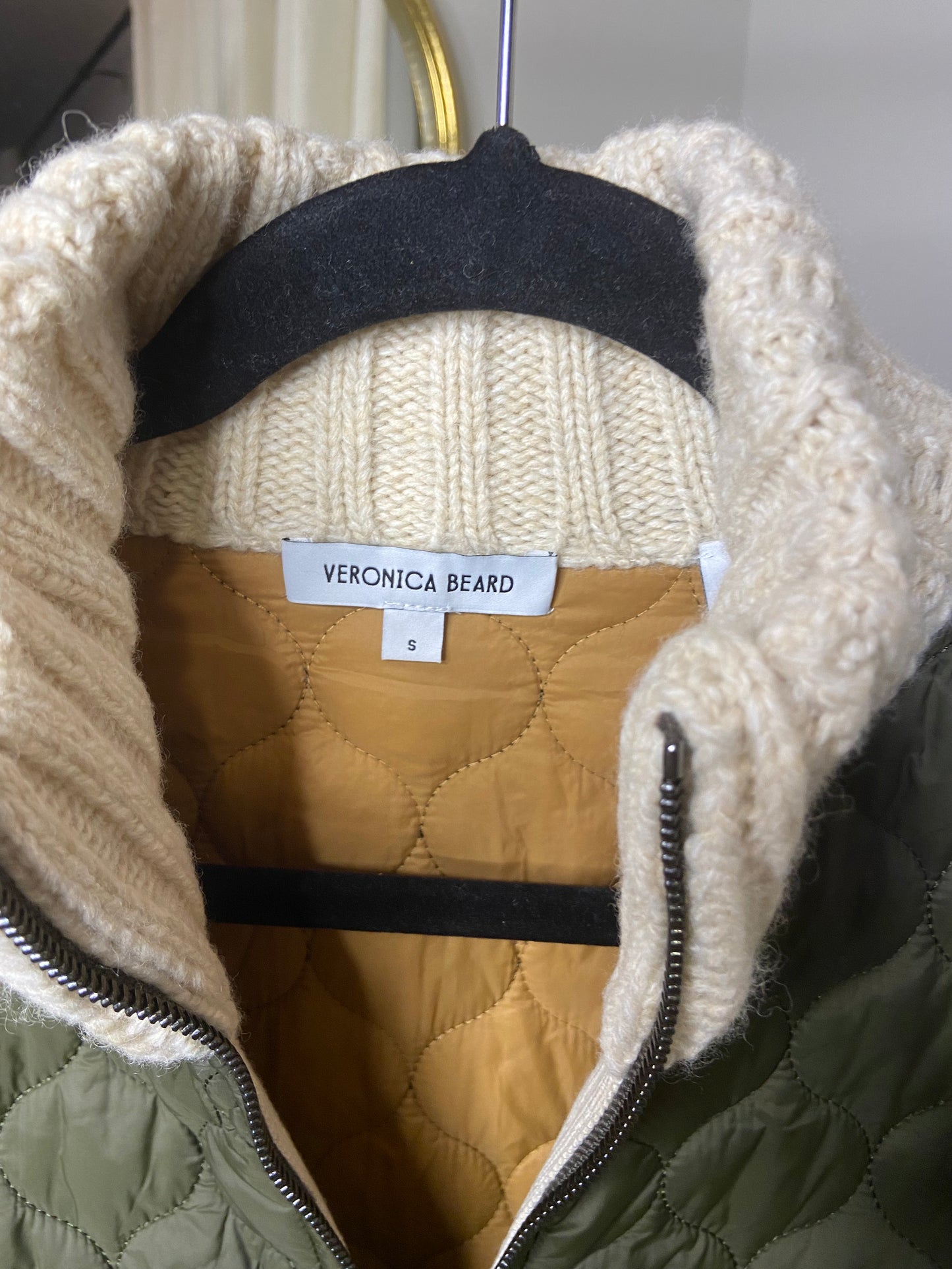 Veronica Beard Army and Oatmeal Patra Mixed Media Jacket size S