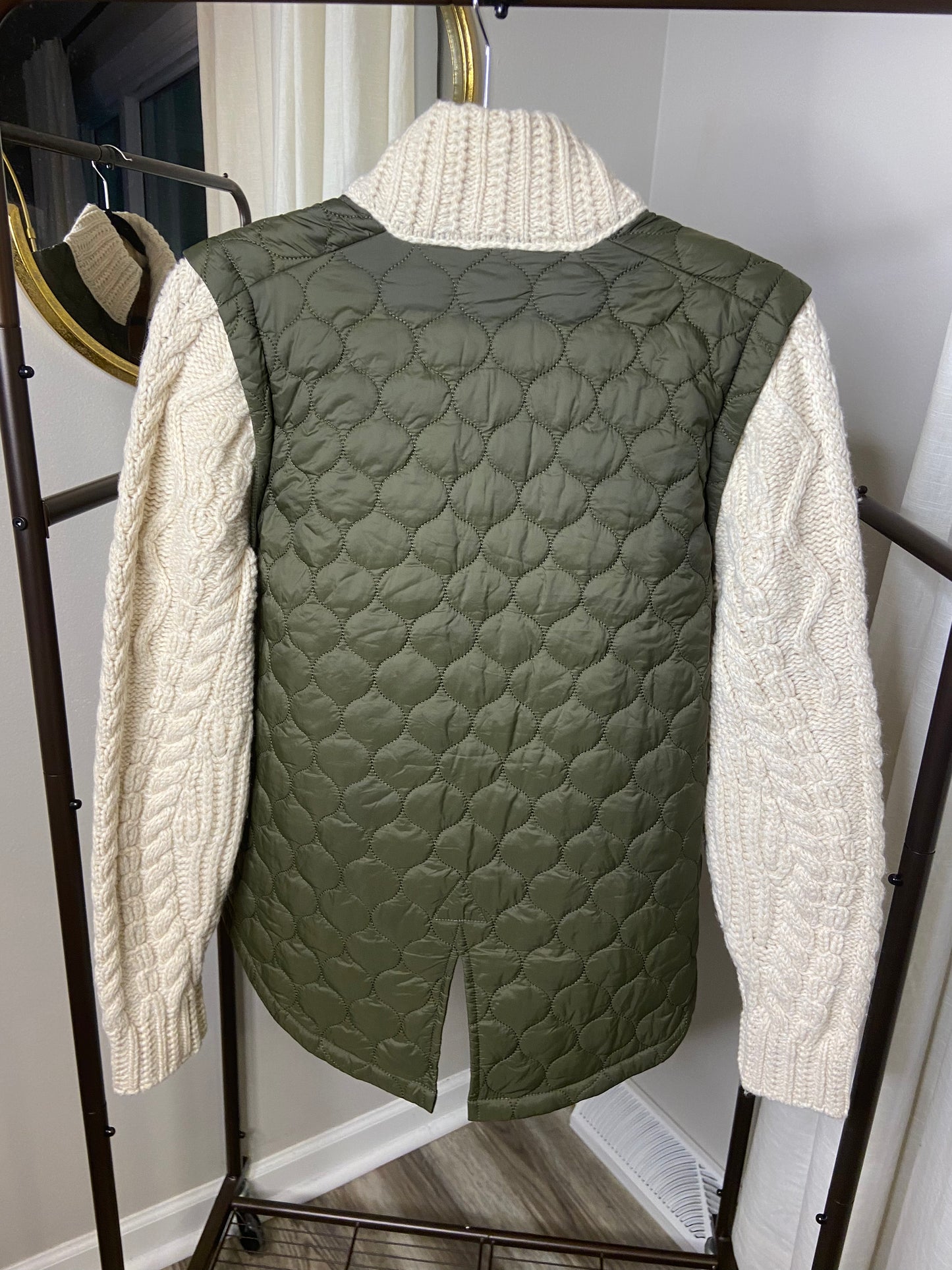 Veronica Beard Army and Oatmeal Patra Mixed Media Jacket size S