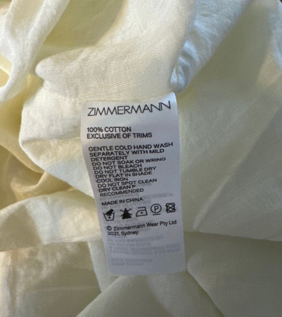 ZIMMERMANN Mae Shoulder Tie Midi Dress size 2P