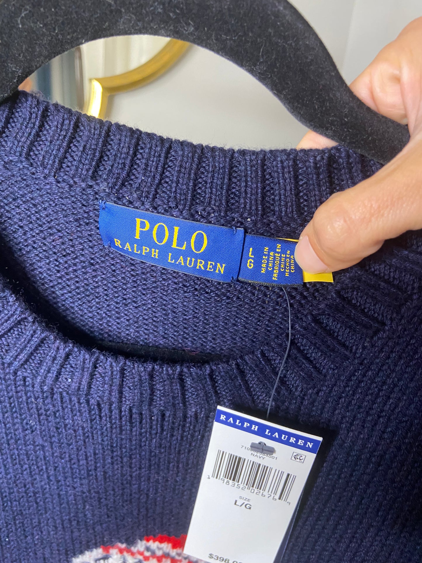 Polo Ralph Lauren Winter Bear Sweater size L - MEN'S