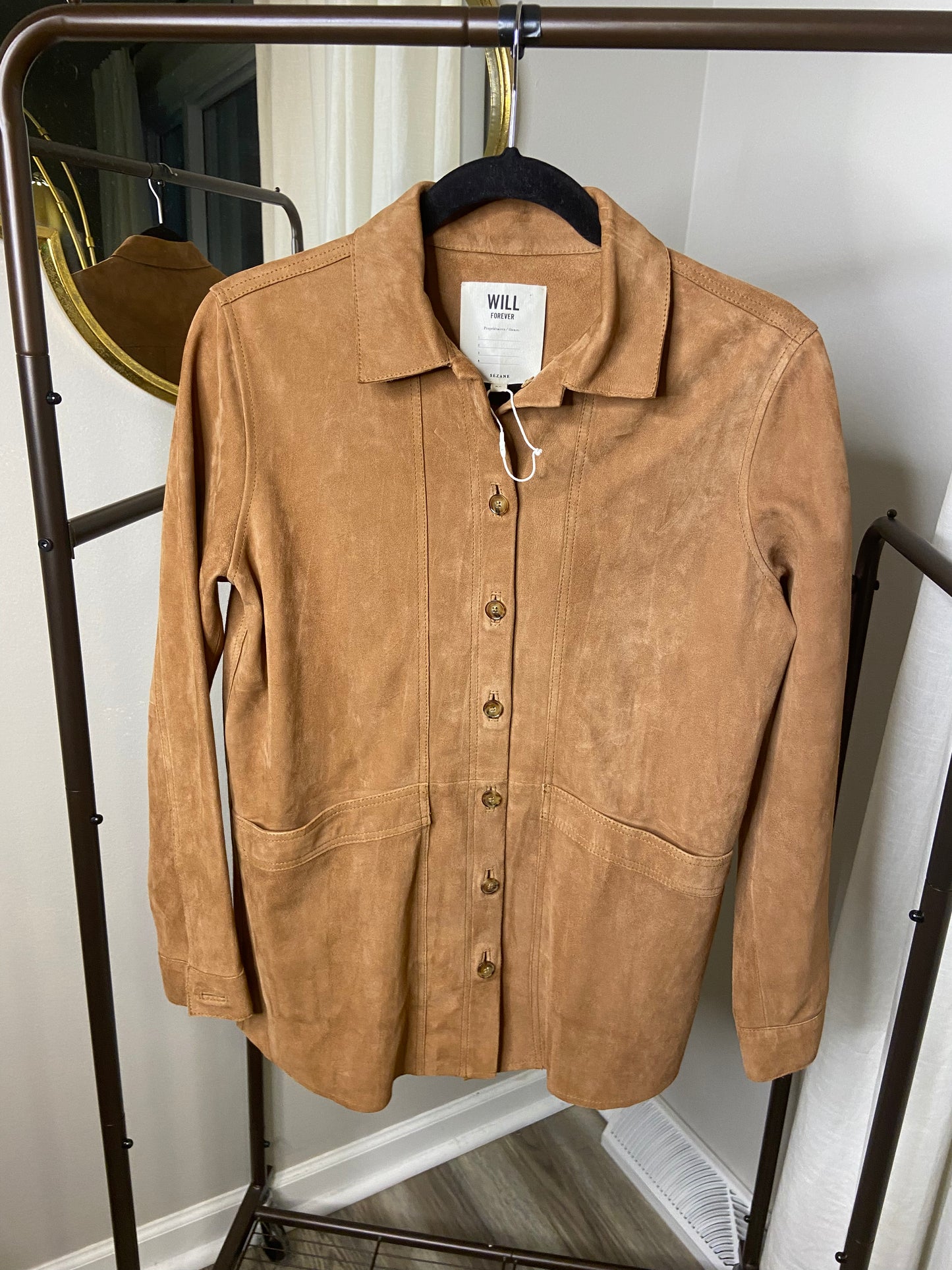 Sezane Camel Suede Will Jacket size XS