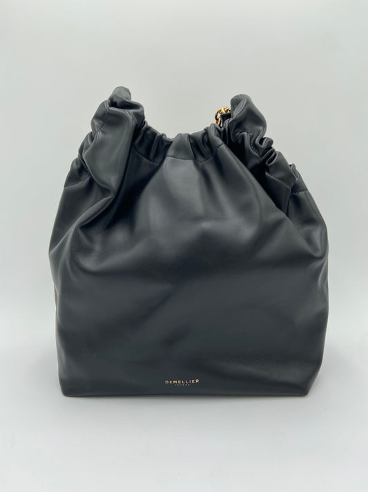 Demellier The Miami Black Leather Shoulder Bag