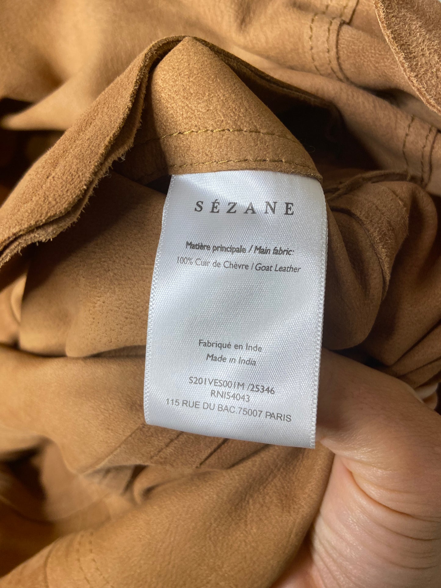 Sezane Camel Suede Will Jacket size XS