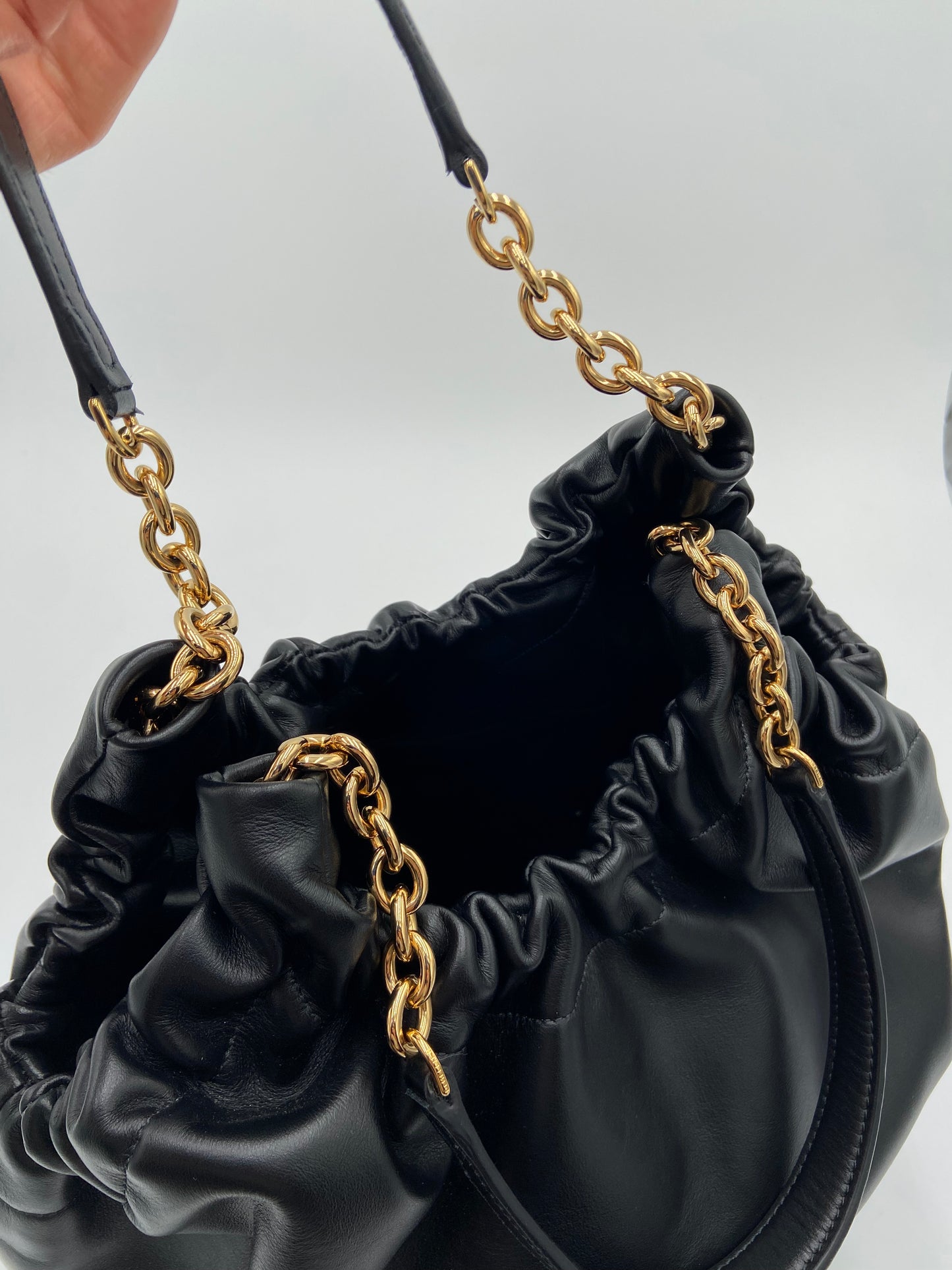 Demellier The Miami Black Leather Shoulder Bag