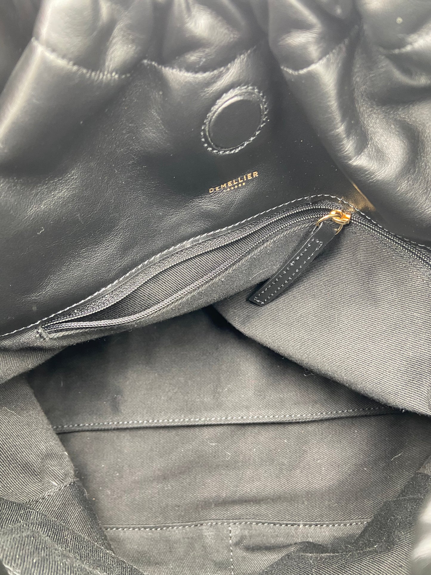 Demellier The Miami Black Leather Shoulder Bag