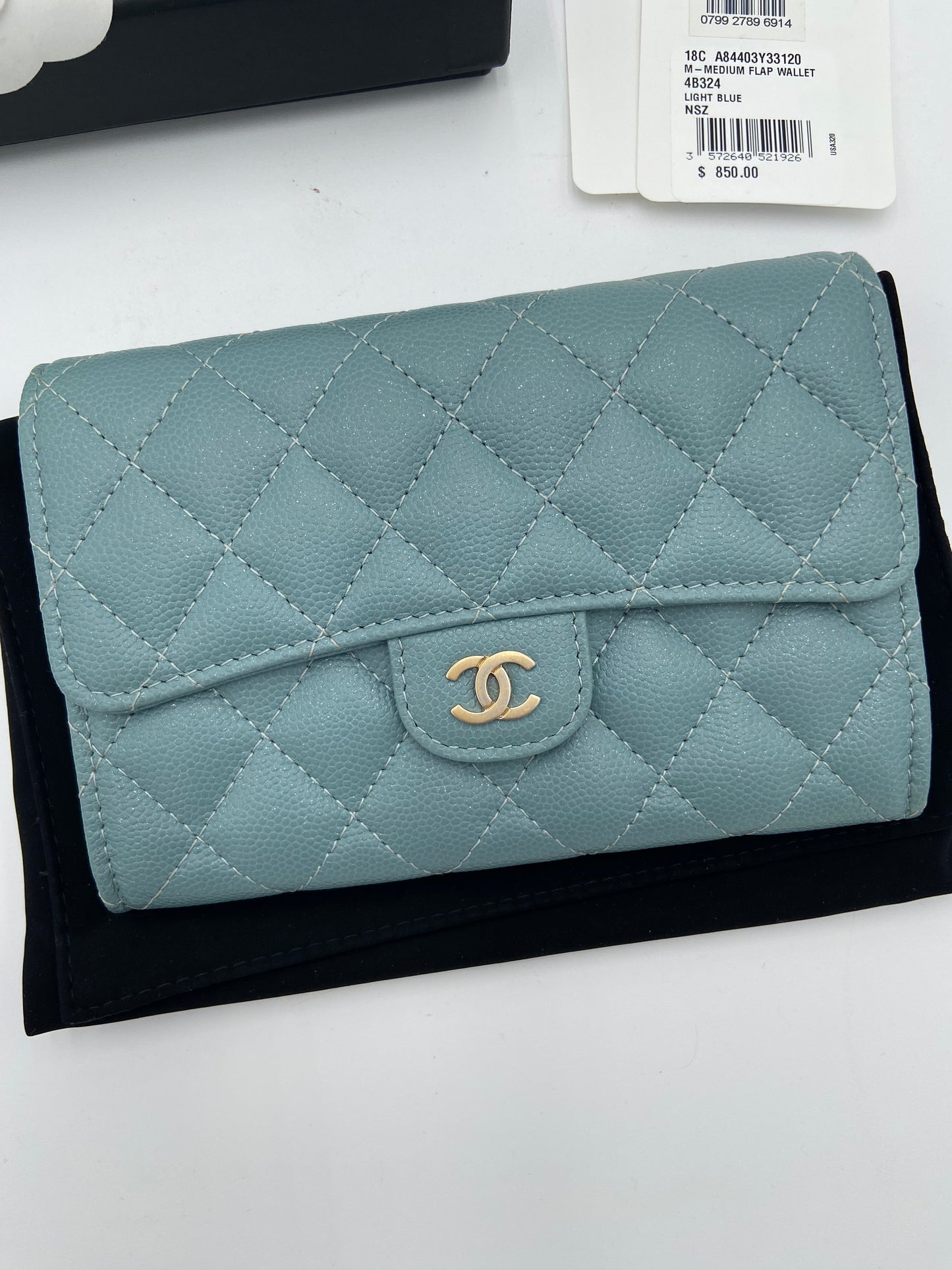 Chanel Iridescent Caviar Quilted Medium Flap Wallet
