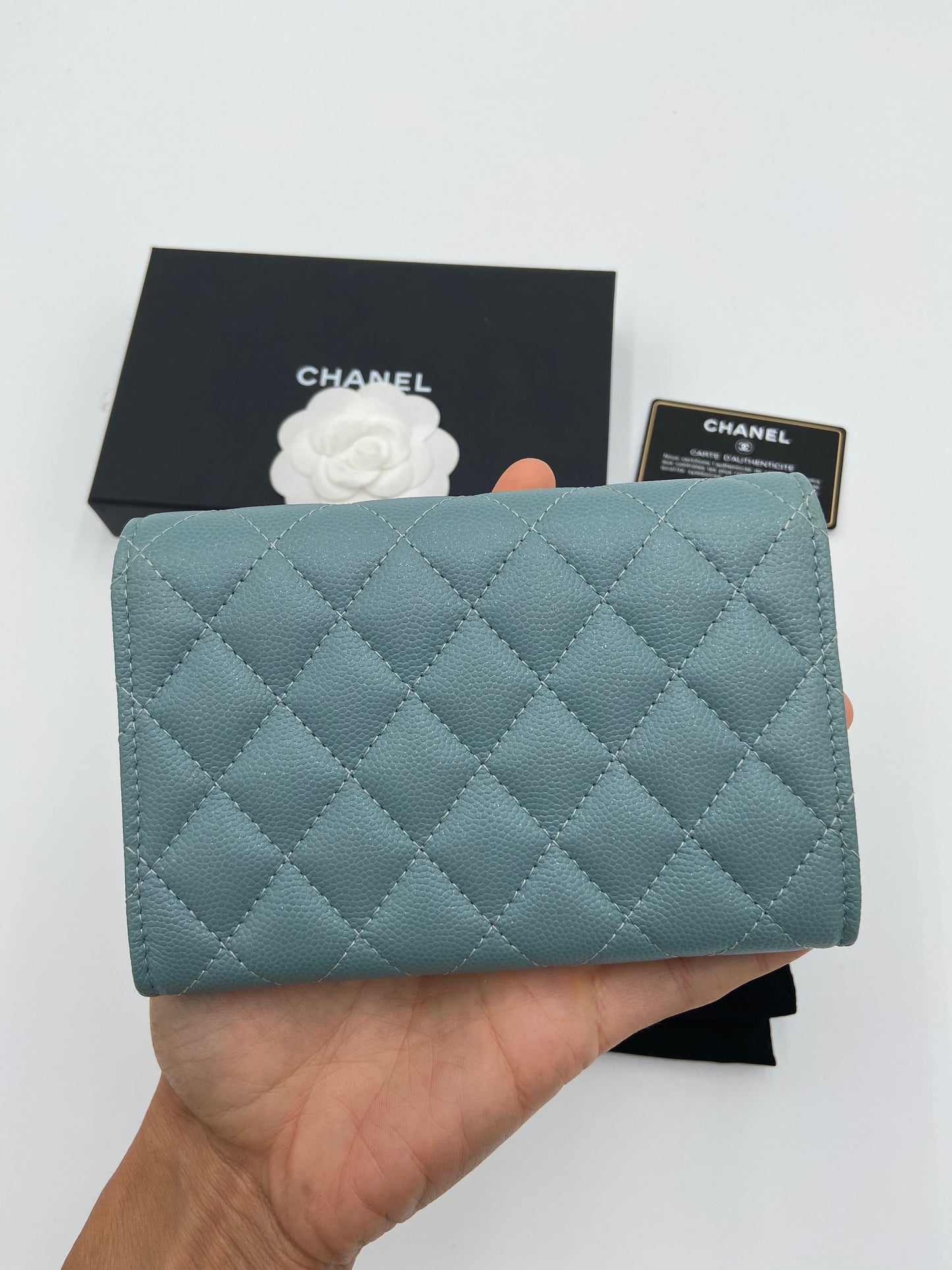Chanel Iridescent Caviar Quilted Medium Flap Wallet