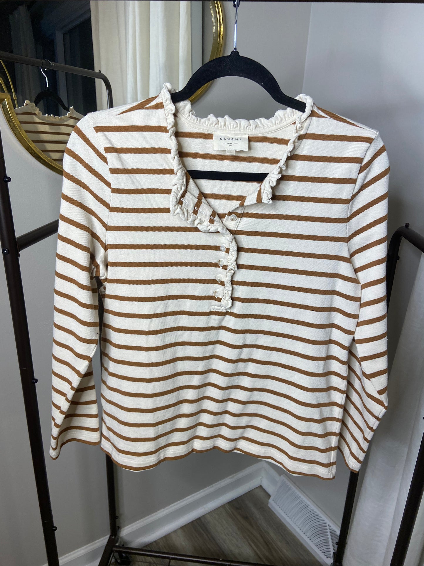 Sezane Gael Marniere Long Sleeve Tee size M