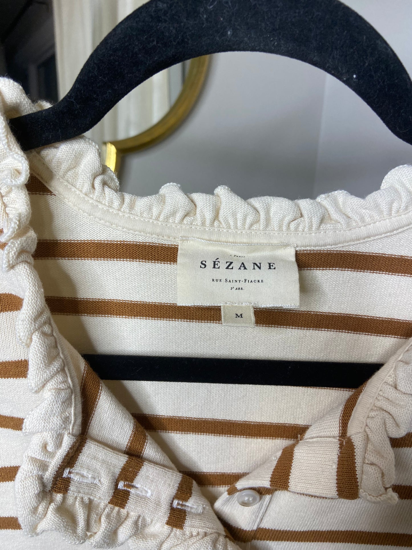Sezane Gael Marniere Long Sleeve Tee size M