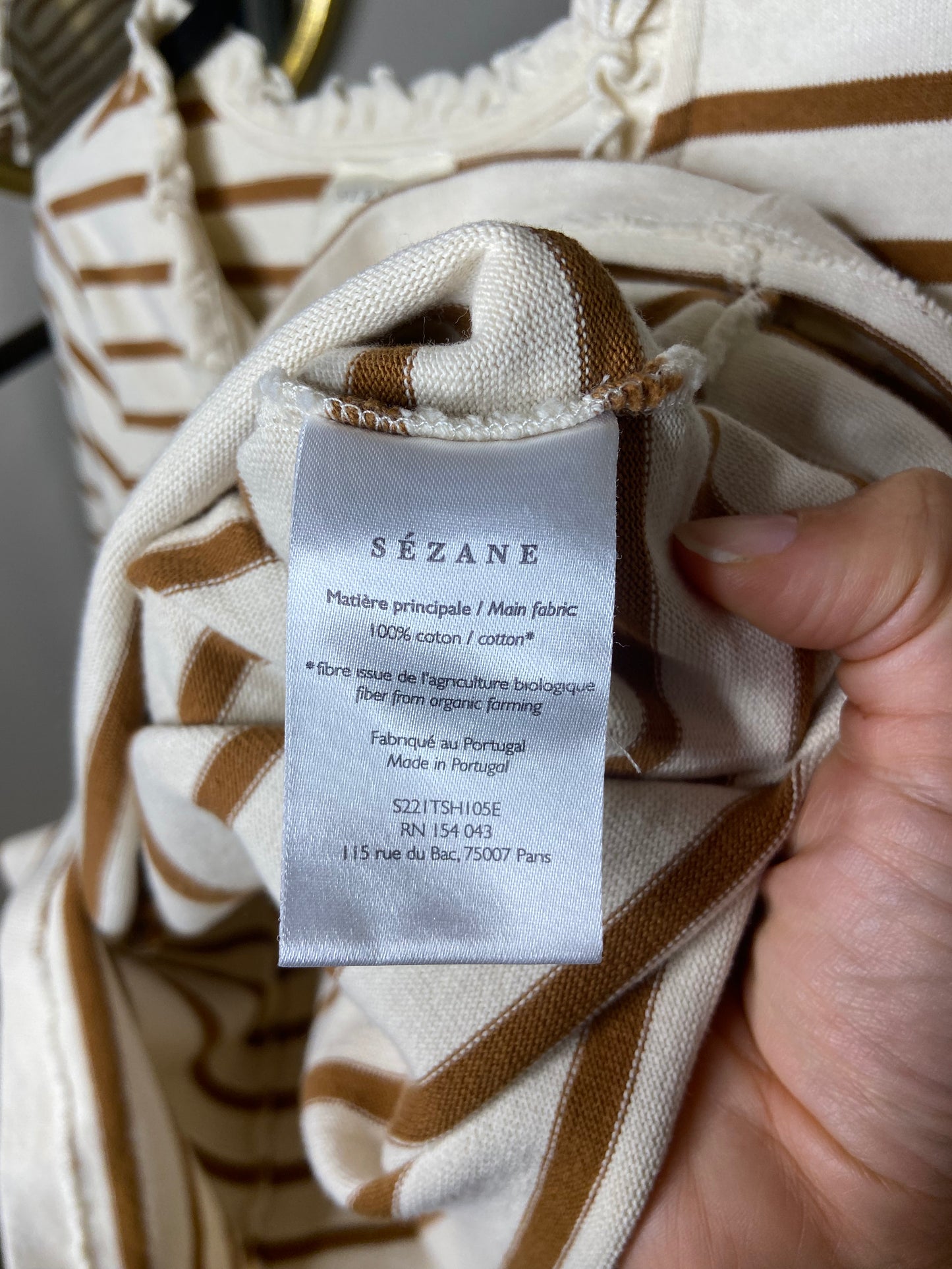 Sezane Gael Marniere Long Sleeve Tee size M